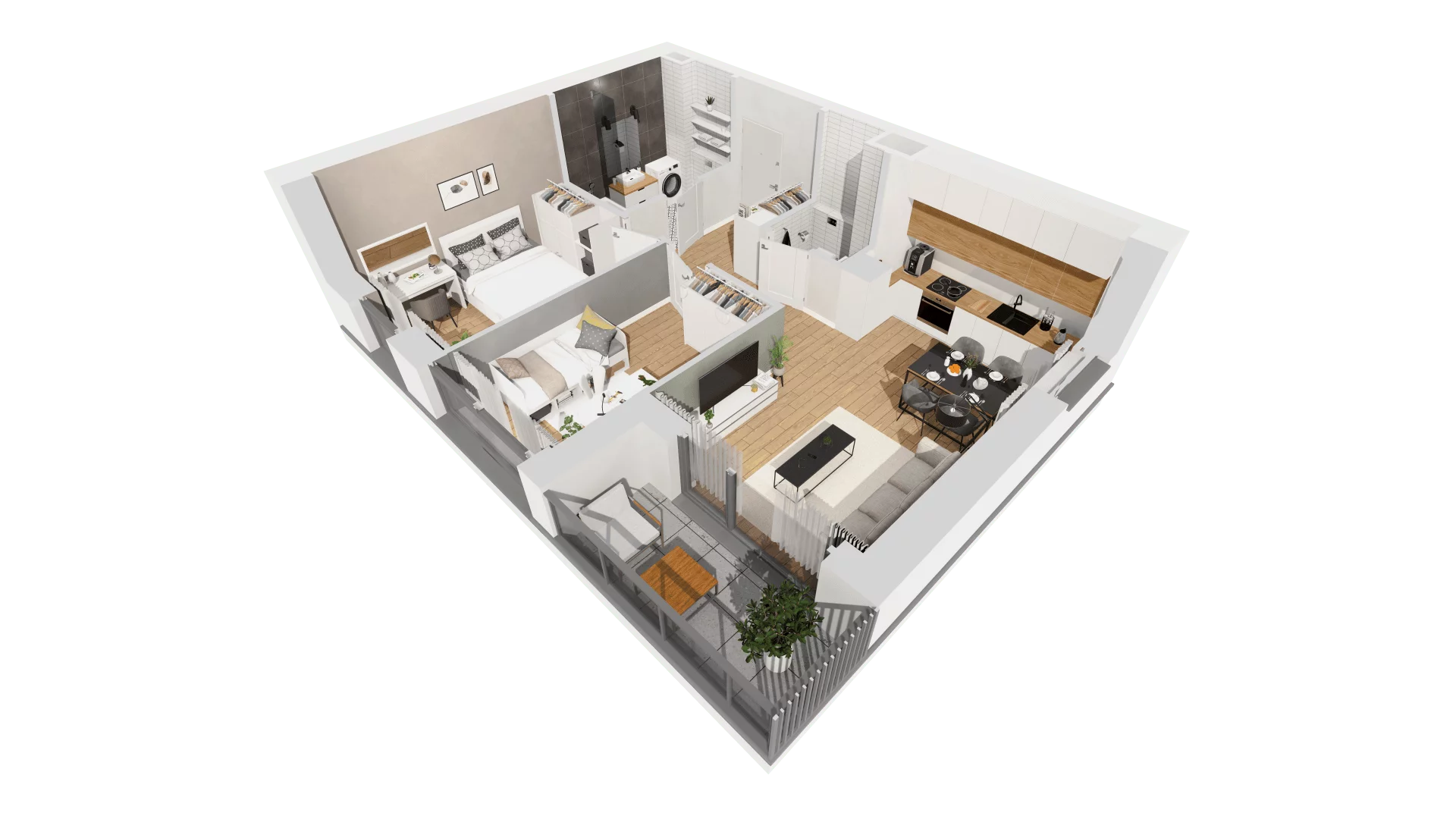 3 pokoje, mieszkanie 54,76 m², piętro 2, oferta nr C10/26, Konstelacja - etap III, Gdynia, Pogórze, ul. Paderewskiego