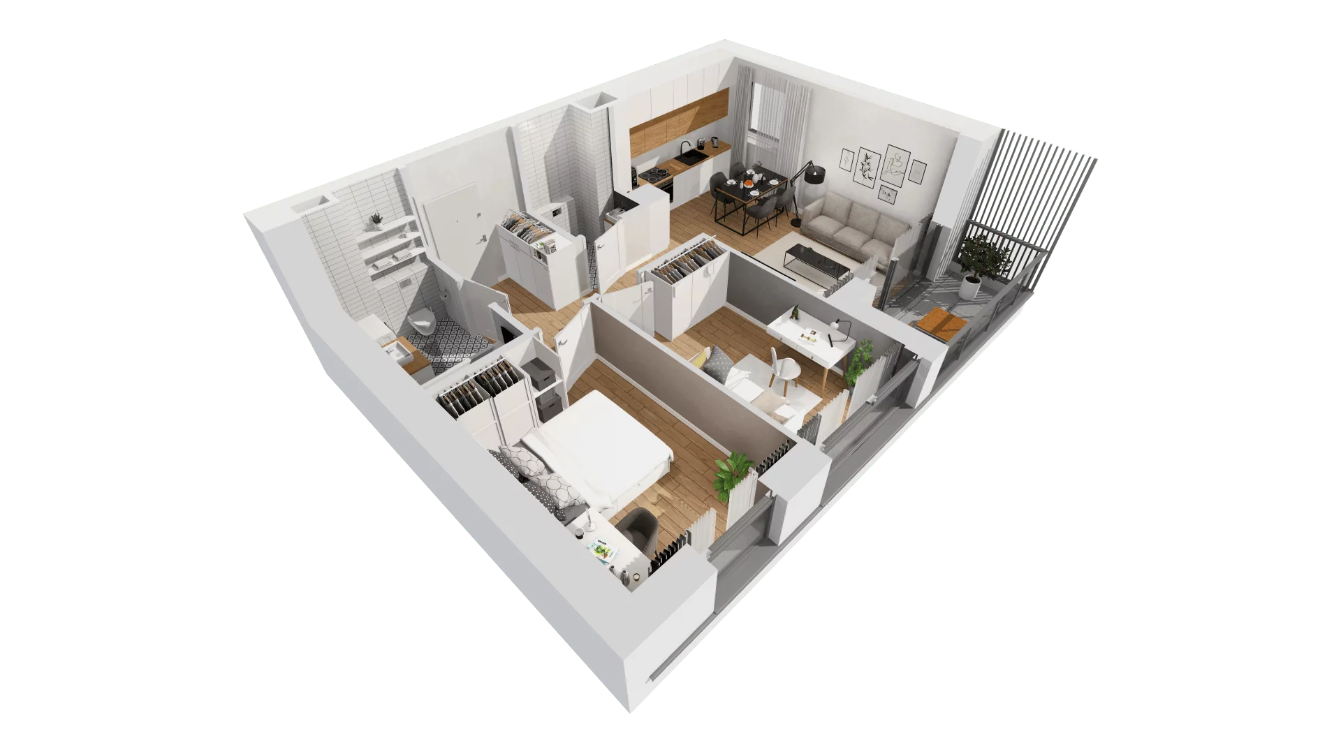 3 pokoje, mieszkanie 54,76 m², piętro 2, oferta nr C10/26, Konstelacja - etap III, Gdynia, Pogórze, ul. Paderewskiego