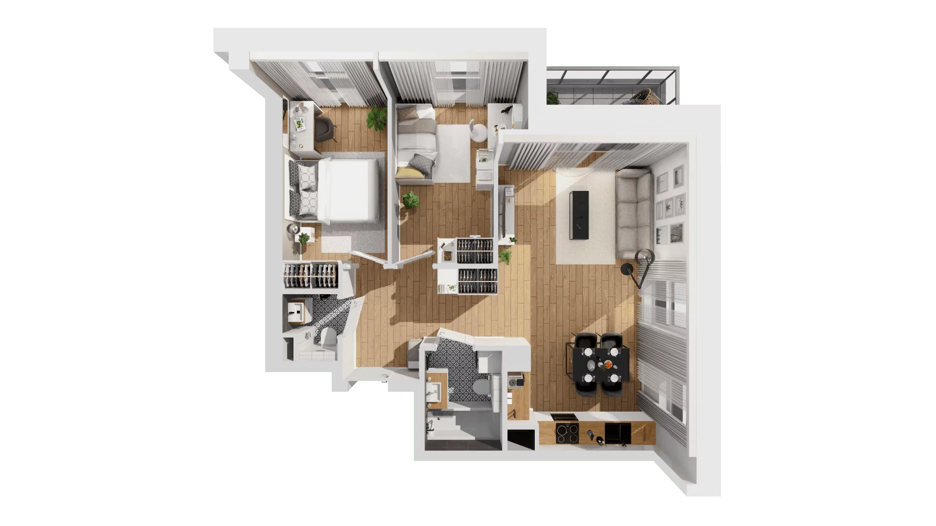 3 pokoje, mieszkanie 62,62 m², piętro 3, oferta nr C10/34, Konstelacja - etap III, Gdynia, Pogórze, ul. Paderewskiego