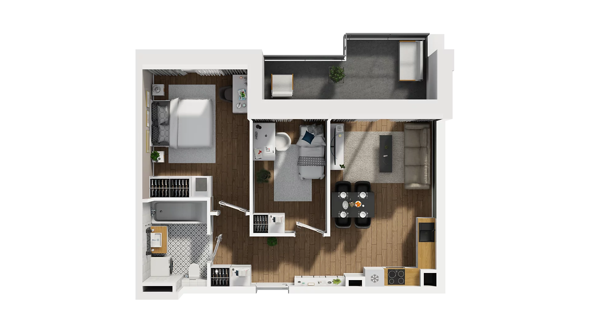 3 pokoje, mieszkanie 50,41 m², piętro 1, oferta nr D/12, Osiedle Warszawska - etap II, Gdańsk, Ujeścisko-Łostowice, Ujeścisko, ul. Warszawska