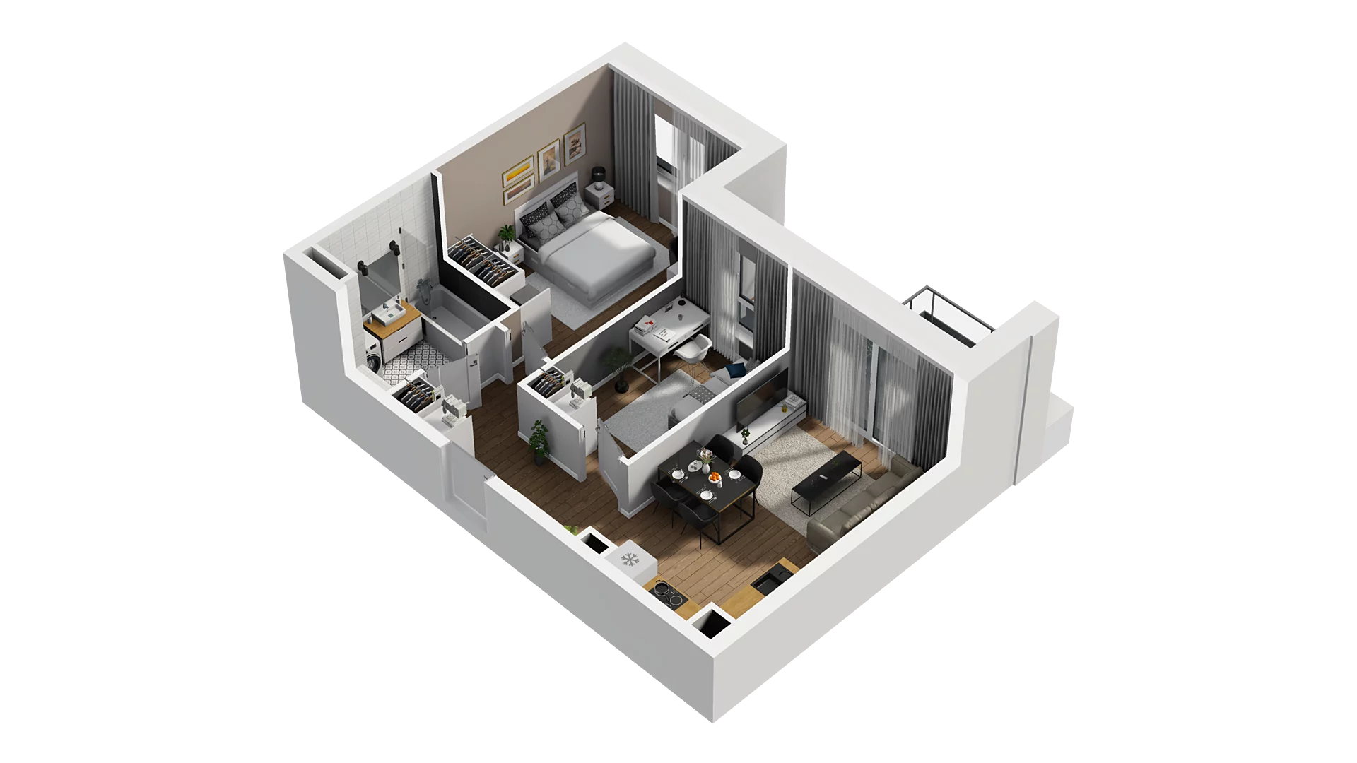 3 pokoje, mieszkanie 50,41 m², piętro 1, oferta nr D/12, Osiedle Warszawska - etap II, Gdańsk, Ujeścisko-Łostowice, Ujeścisko, ul. Warszawska