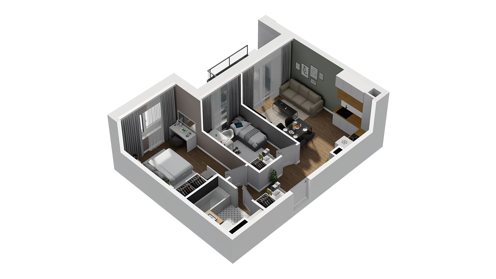 3 pokoje, mieszkanie 50,41 m², piętro 1, oferta nr D/12, Osiedle Warszawska - etap II, Gdańsk, Ujeścisko-Łostowice, Ujeścisko, ul. Warszawska