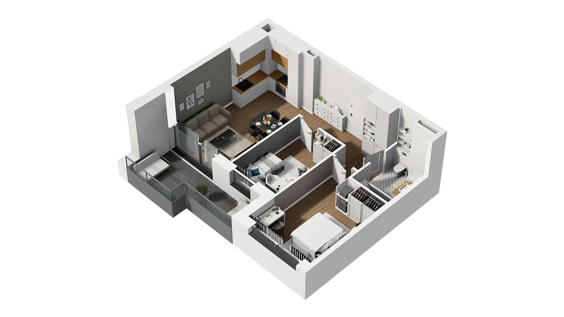 3 pokoje, mieszkanie 50,41 m², piętro 1, oferta nr D/12, Osiedle Warszawska - etap II, Gdańsk, Ujeścisko-Łostowice, Ujeścisko, ul. Warszawska