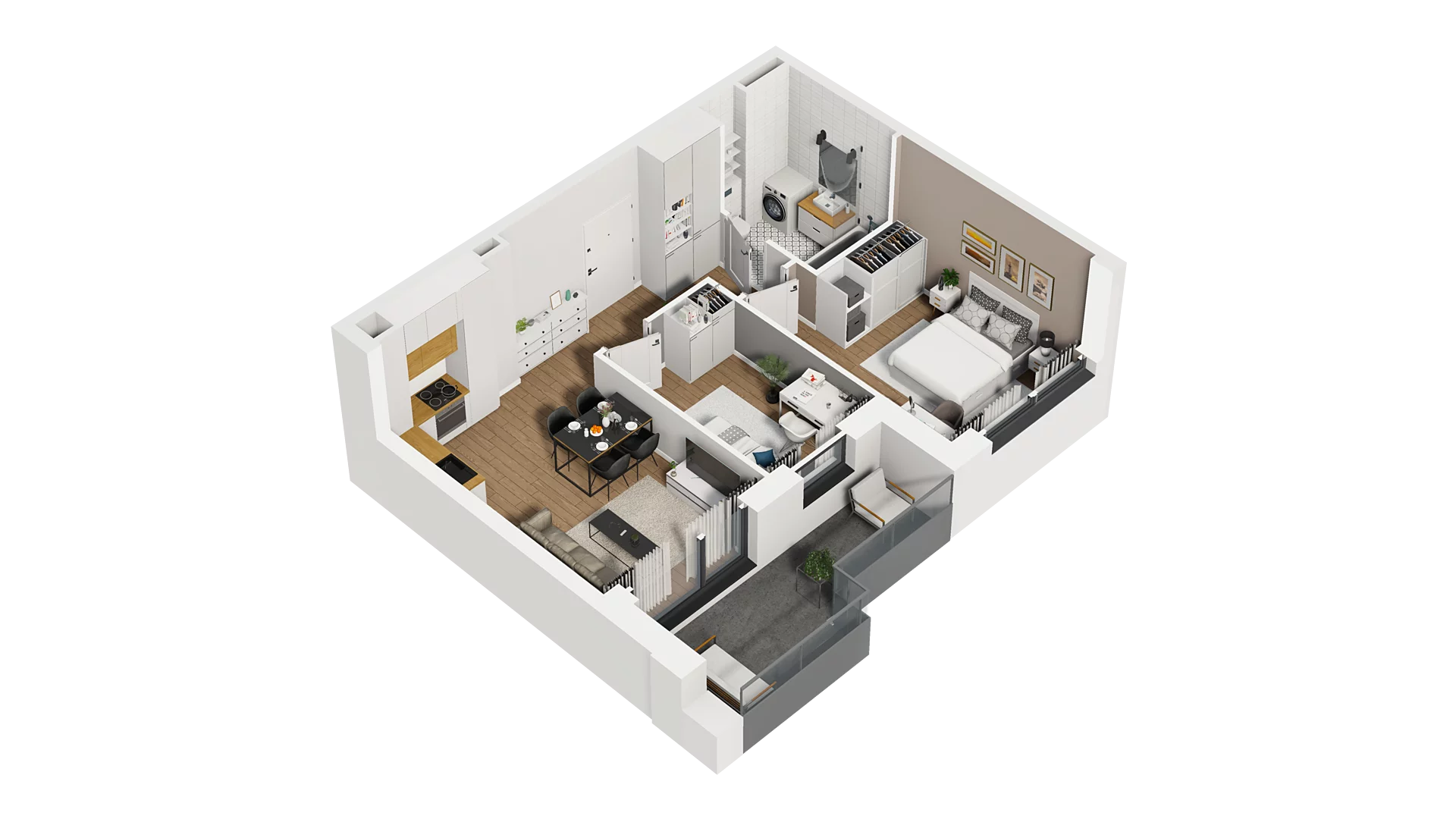 3 pokoje, mieszkanie 50,41 m², piętro 1, oferta nr D/12, Osiedle Warszawska - etap II, Gdańsk, Ujeścisko-Łostowice, Ujeścisko, ul. Warszawska