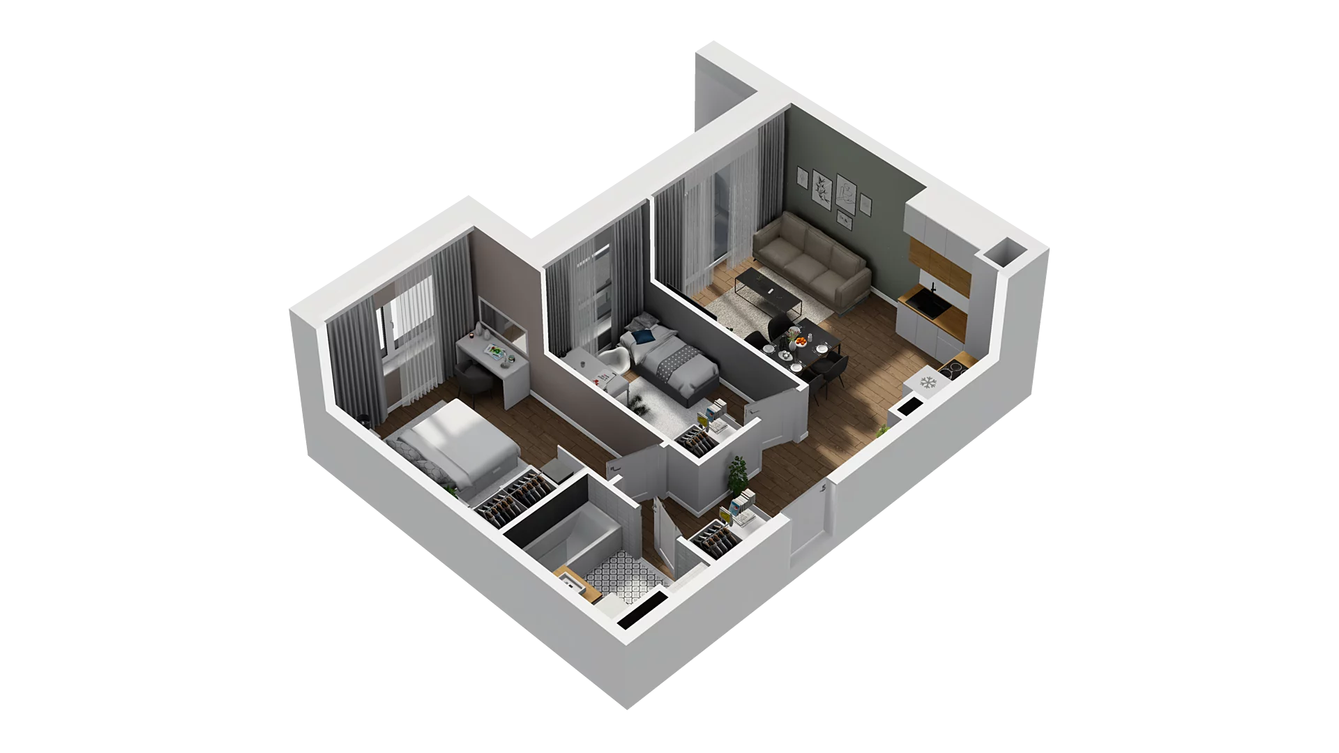 3 pokoje, mieszkanie 50,26 m², piętro 2, oferta nr D/20, Osiedle Warszawska - etap II, Gdańsk, Ujeścisko-Łostowice, Ujeścisko, ul. Warszawska