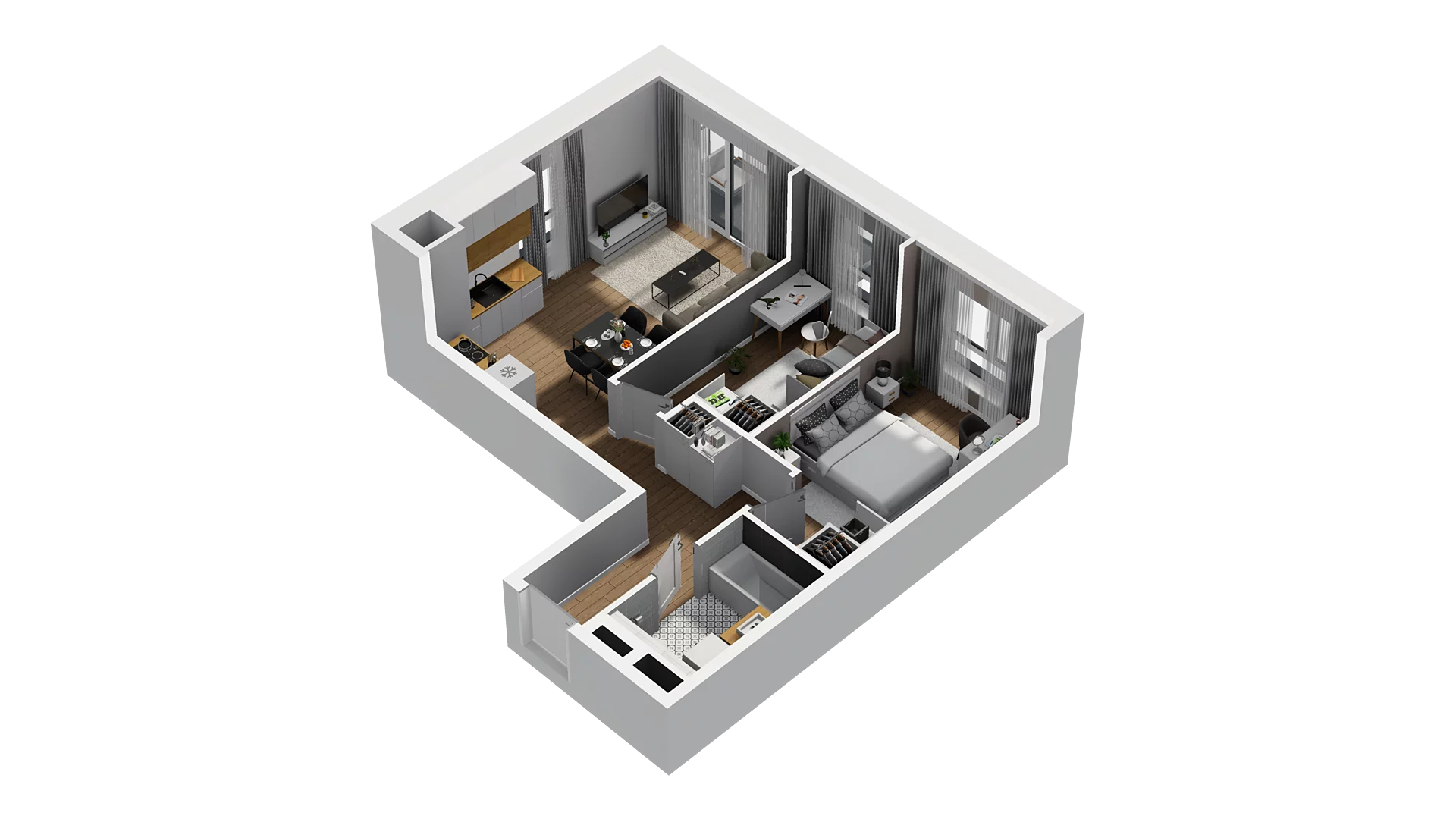 3 pokoje, mieszkanie 53,50 m², piętro 3, oferta nr D/30, Osiedle Warszawska - etap II, Gdańsk, Ujeścisko-Łostowice, Ujeścisko, ul. Warszawska
