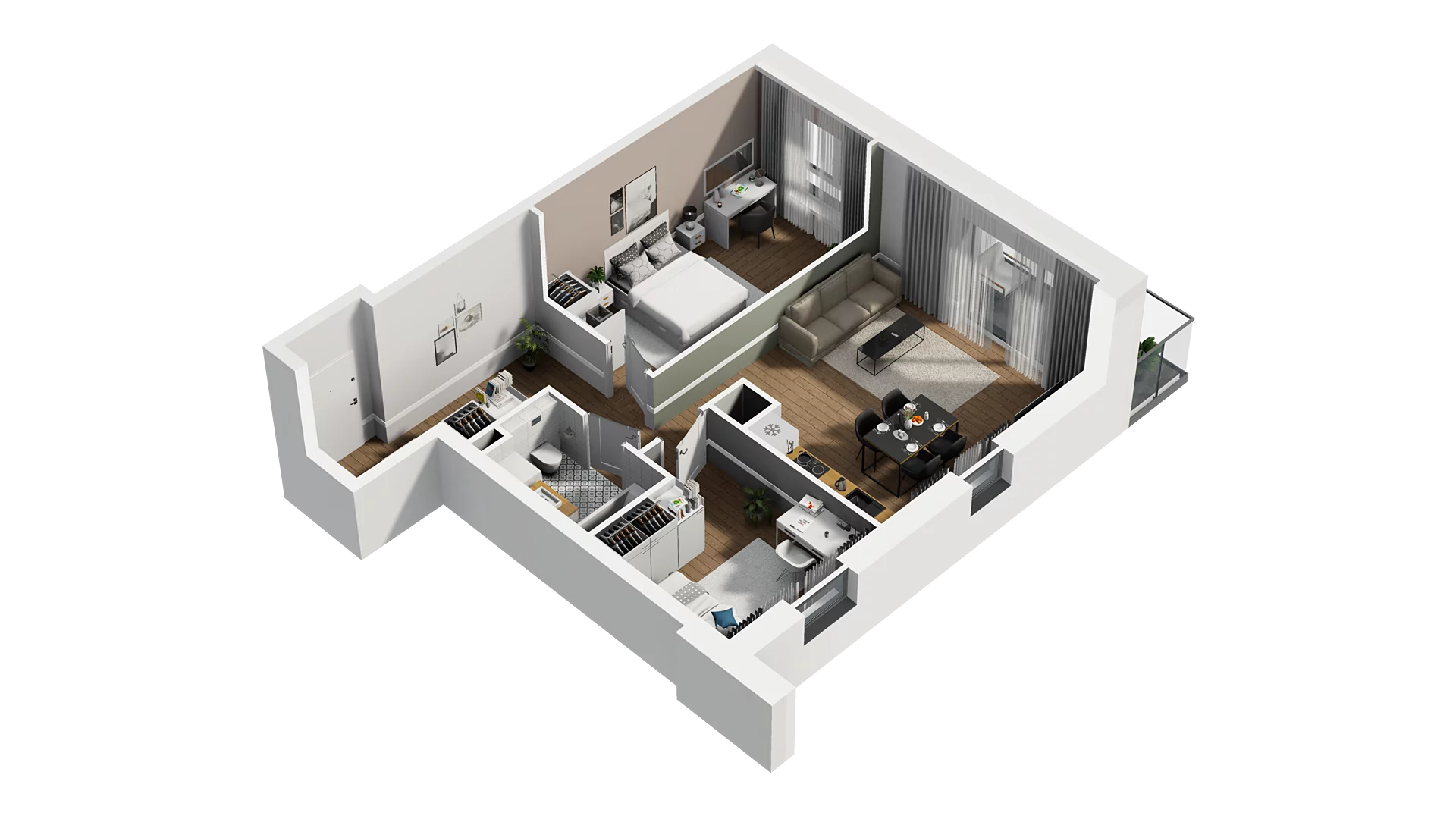 3 pokoje, mieszkanie 60,95 m², piętro 3, oferta nr D/31, Osiedle Warszawska - etap II, Gdańsk, Ujeścisko-Łostowice, Ujeścisko, ul. Warszawska
