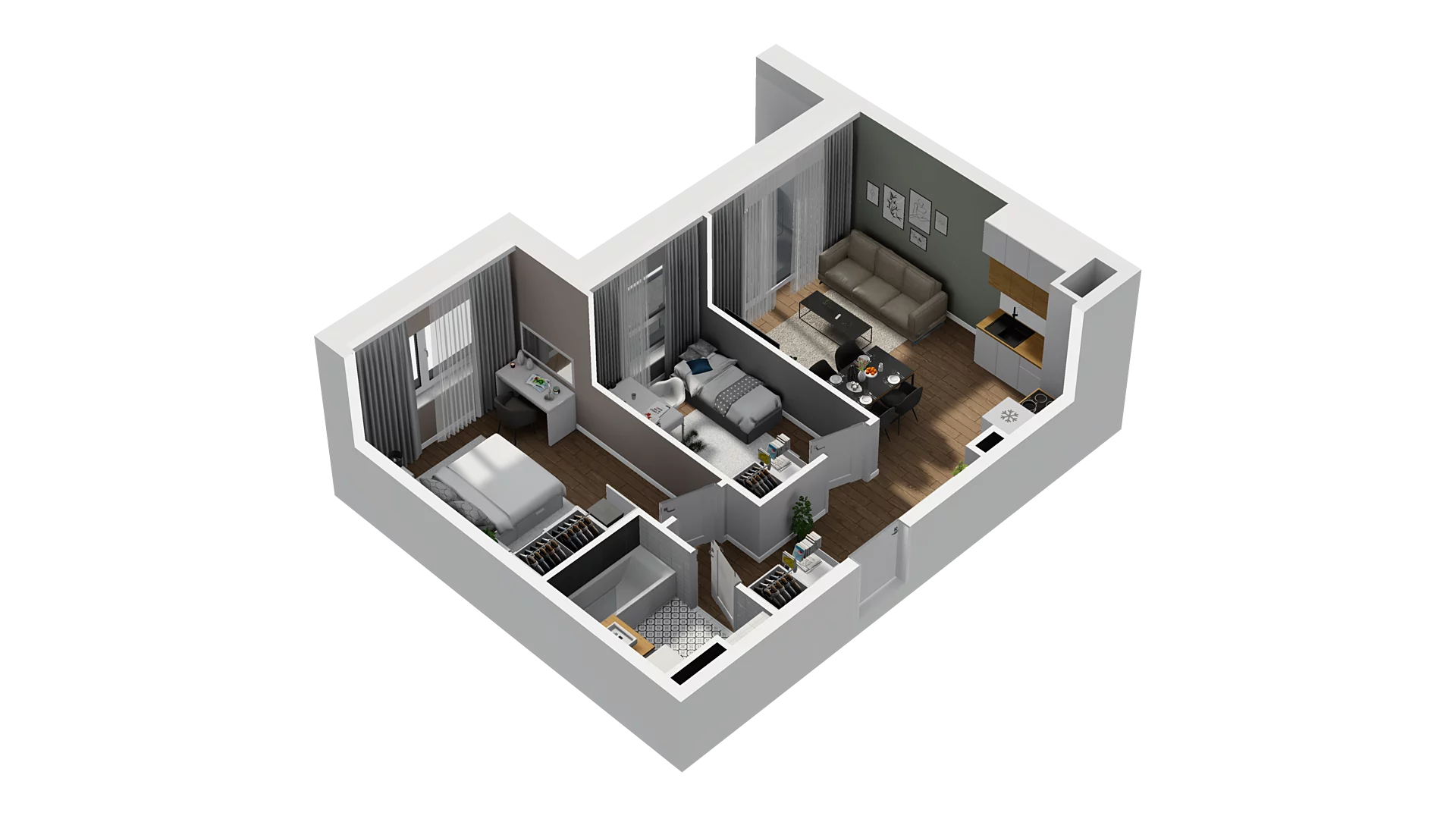 3 pokoje, mieszkanie 50,68 m², piętro 4, oferta nr D/36, Osiedle Warszawska - etap II, Gdańsk, Ujeścisko-Łostowice, Ujeścisko, ul. Warszawska
