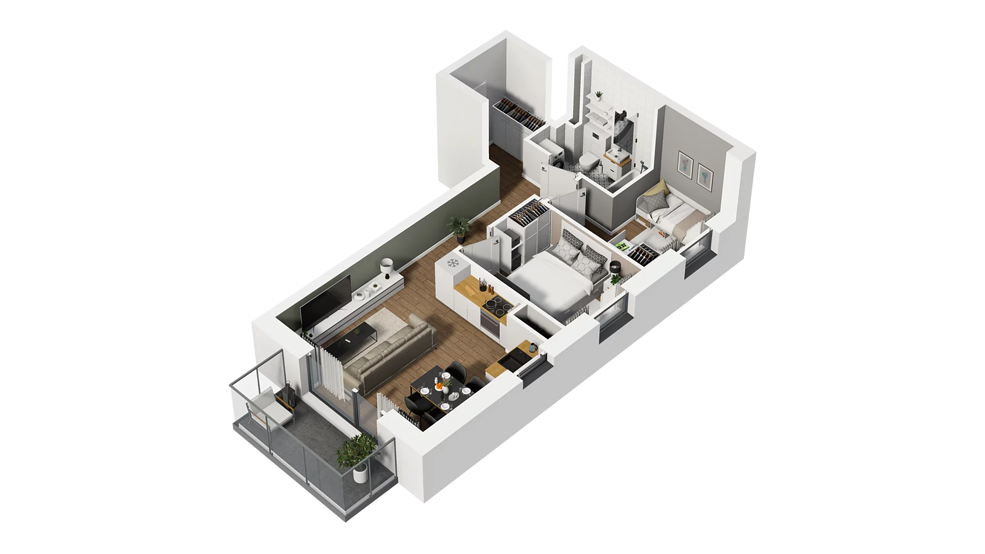 3 pokoje, mieszkanie 48,43 m², piętro 5, oferta nr D/43, Osiedle Warszawska - etap II, Gdańsk, Ujeścisko-Łostowice, Ujeścisko, ul. Warszawska