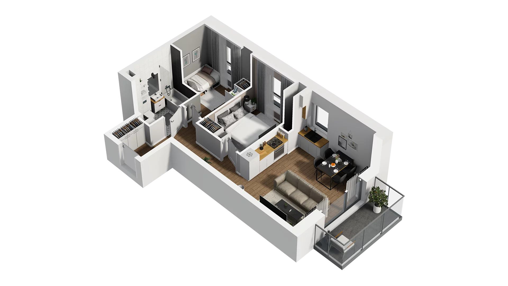 3 pokoje, mieszkanie 48,43 m², piętro 5, oferta nr D/43, Osiedle Warszawska - etap II, Gdańsk, Ujeścisko-Łostowice, Ujeścisko, ul. Warszawska