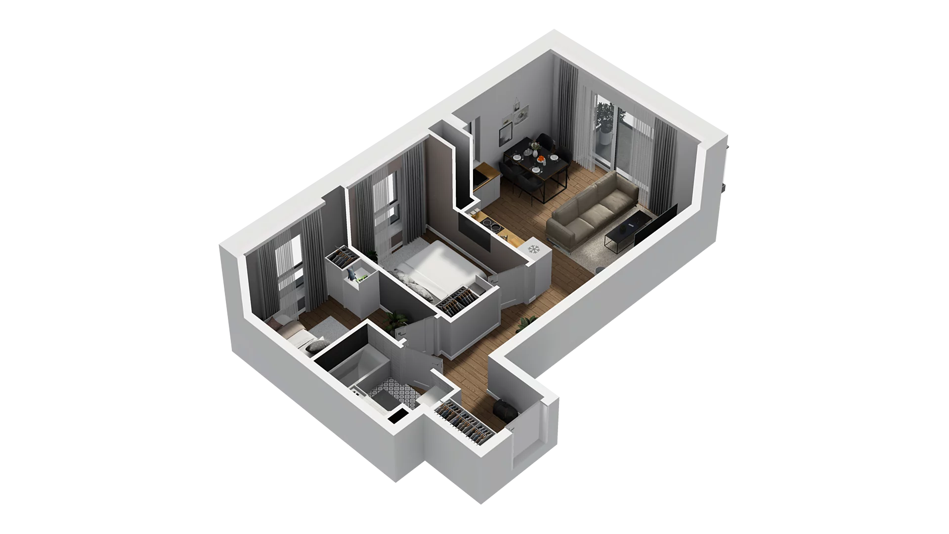 3 pokoje, mieszkanie 48,43 m², piętro 5, oferta nr D/43, Osiedle Warszawska - etap II, Gdańsk, Ujeścisko-Łostowice, Ujeścisko, ul. Warszawska