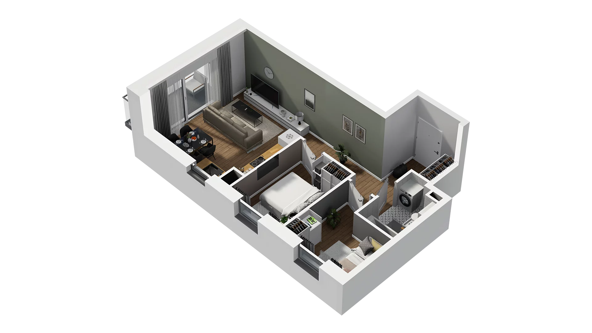 3 pokoje, mieszkanie 47,77 m², piętro 1, oferta nr C/11, Osiedle Warszawska - etap II, Gdańsk, Ujeścisko-Łostowice, Ujeścisko, ul. Warszawska
