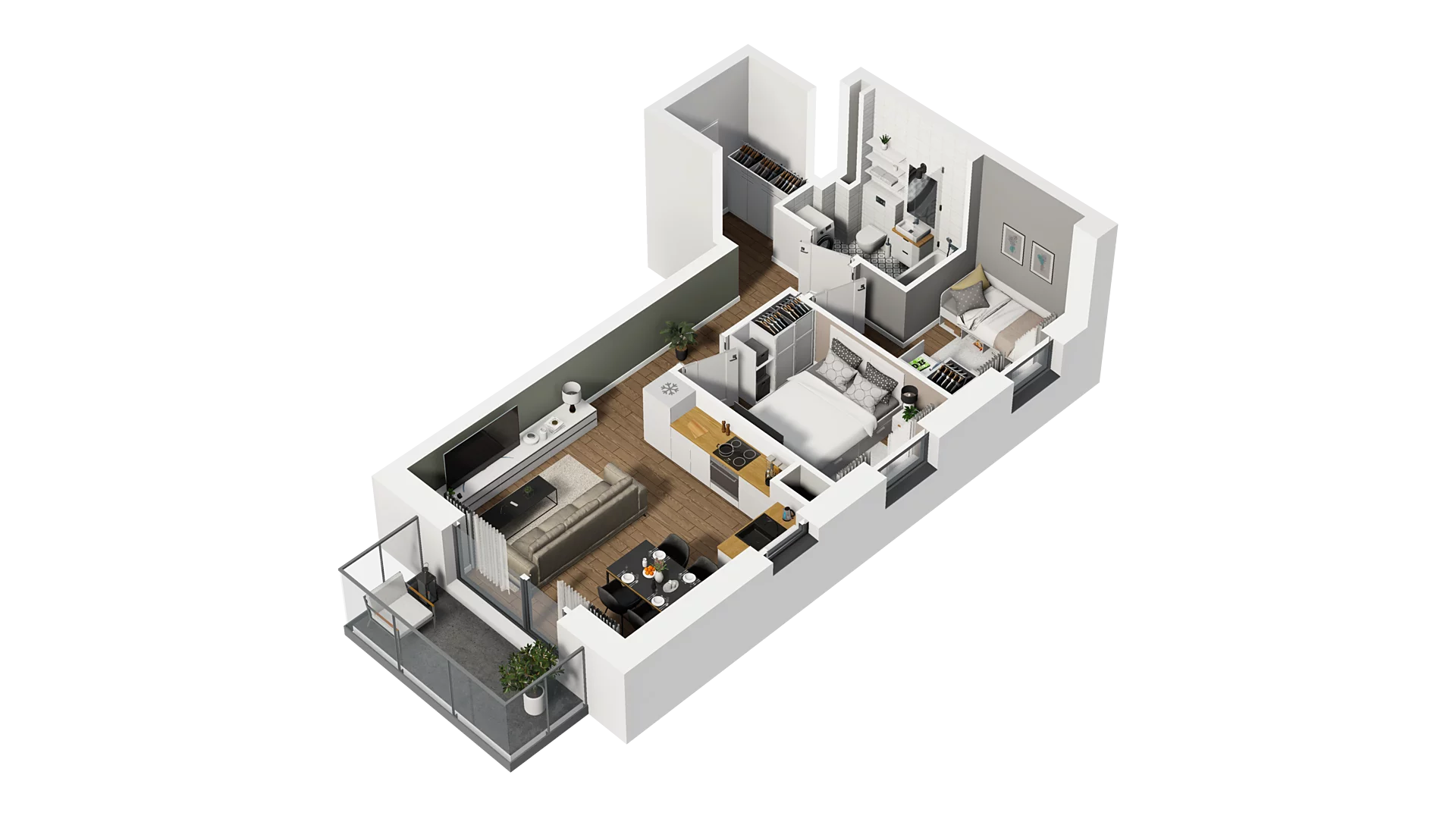 3 pokoje, mieszkanie 47,77 m², piętro 1, oferta nr C/11, Osiedle Warszawska - etap II, Gdańsk, Ujeścisko-Łostowice, Ujeścisko, ul. Warszawska