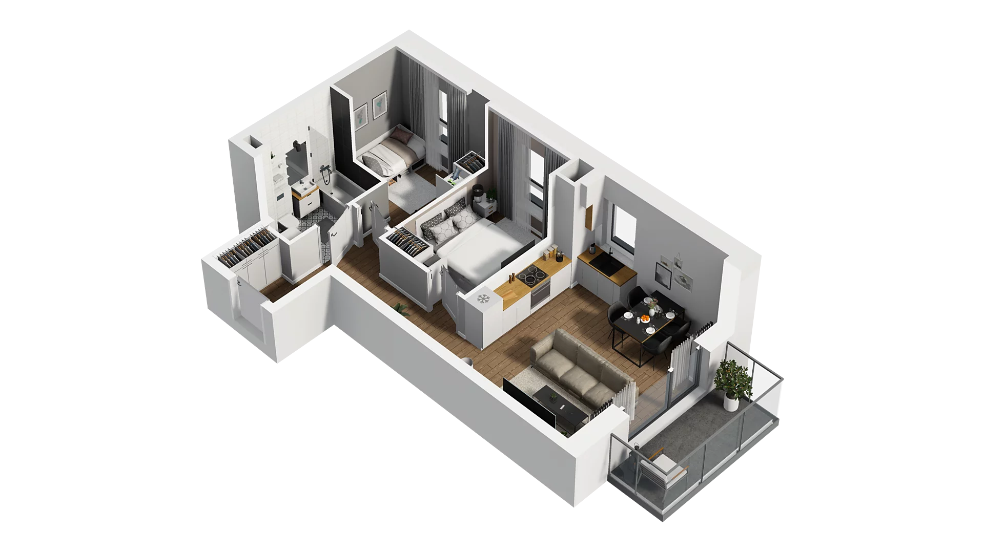 3 pokoje, mieszkanie 47,77 m², piętro 1, oferta nr C/11, Osiedle Warszawska - etap II, Gdańsk, Ujeścisko-Łostowice, Ujeścisko, ul. Warszawska