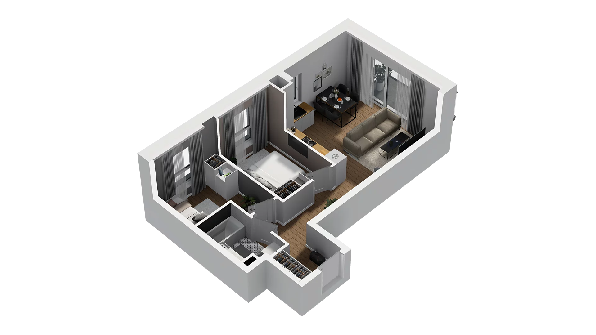 3 pokoje, mieszkanie 47,77 m², piętro 1, oferta nr C/11, Osiedle Warszawska - etap II, Gdańsk, Ujeścisko-Łostowice, Ujeścisko, ul. Warszawska