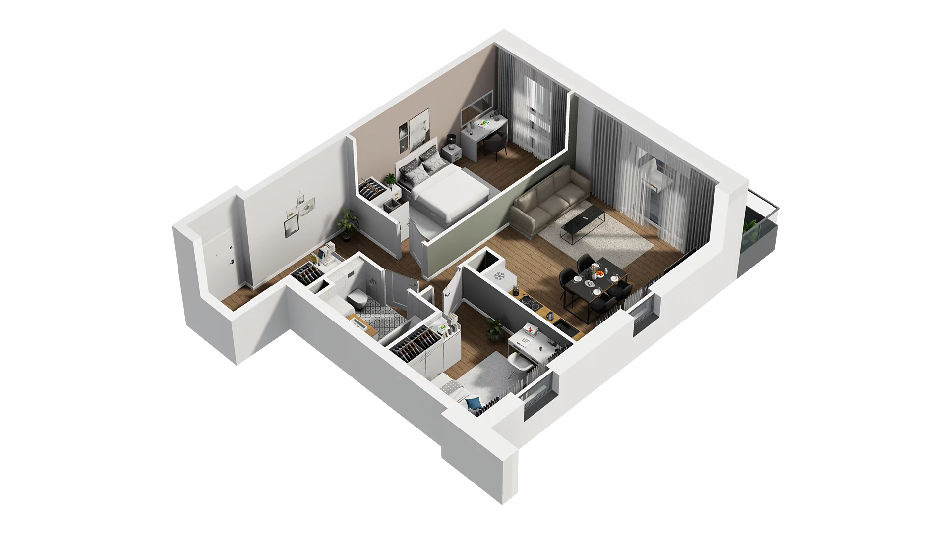 3 pokoje, mieszkanie 61,10 m², piętro 1, oferta nr C/15, Osiedle Warszawska - etap II, Gdańsk, Ujeścisko-Łostowice, Ujeścisko, ul. Warszawska