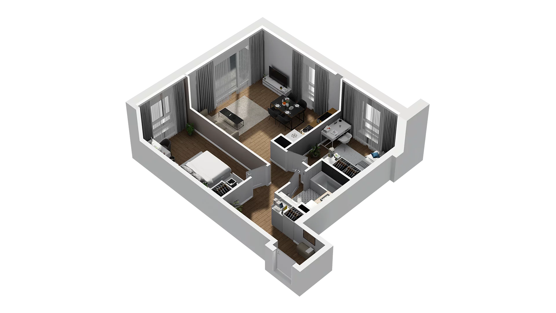 3 pokoje, mieszkanie 61,10 m², piętro 1, oferta nr C/15, Osiedle Warszawska - etap II, Gdańsk, Ujeścisko-Łostowice, Ujeścisko, ul. Warszawska