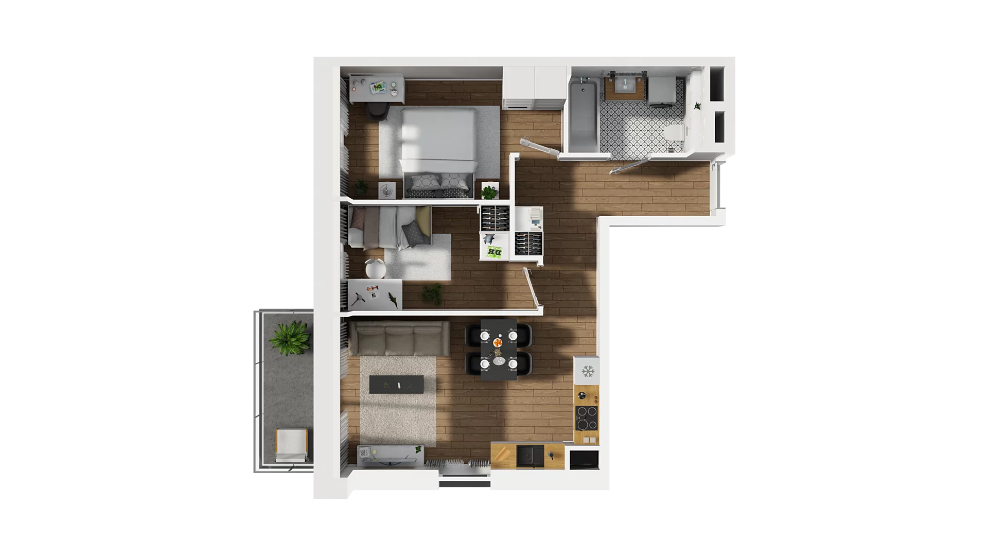 3 pokoje, mieszkanie 53,66 m², piętro 2, oferta nr C/22, Osiedle Warszawska - etap II, Gdańsk, Ujeścisko-Łostowice, Ujeścisko, ul. Warszawska