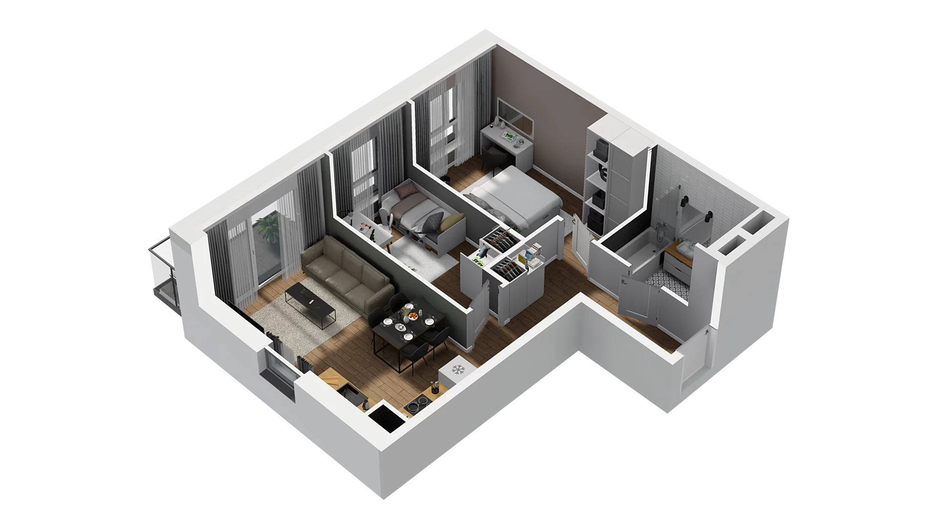 3 pokoje, mieszkanie 53,66 m², piętro 2, oferta nr C/22, Osiedle Warszawska - etap II, Gdańsk, Ujeścisko-Łostowice, Ujeścisko, ul. Warszawska
