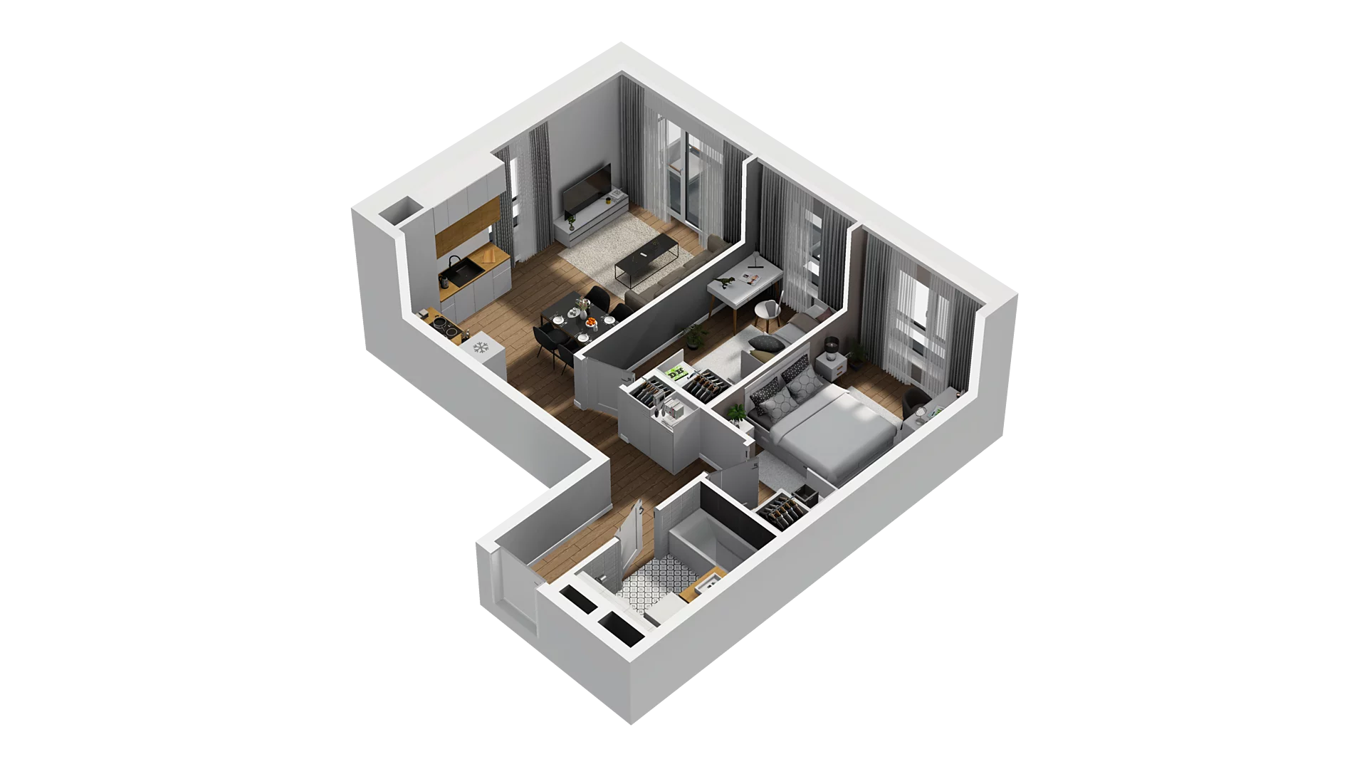 3 pokoje, mieszkanie 53,66 m², piętro 2, oferta nr C/22, Osiedle Warszawska - etap II, Gdańsk, Ujeścisko-Łostowice, Ujeścisko, ul. Warszawska