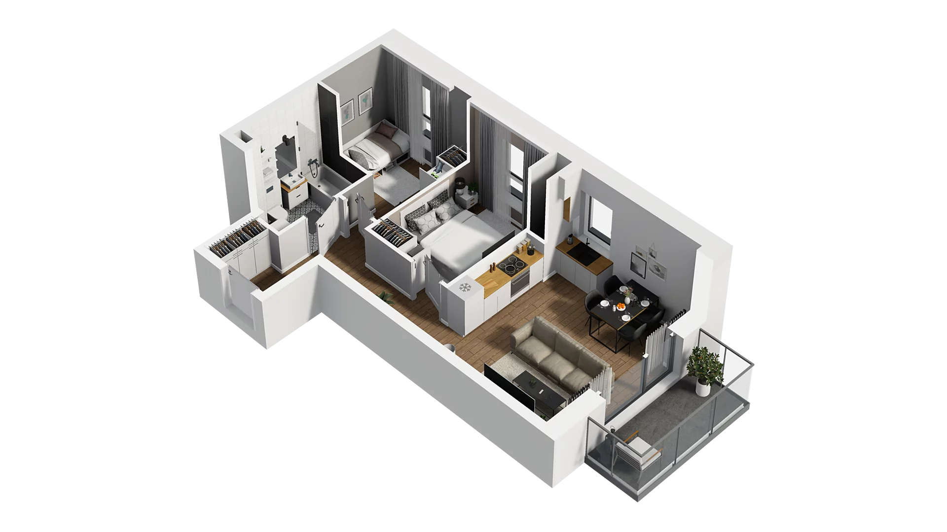3 pokoje, mieszkanie 47,50 m², piętro 3, oferta nr C/27, Osiedle Warszawska - etap II, Gdańsk, Ujeścisko-Łostowice, Ujeścisko, ul. Warszawska