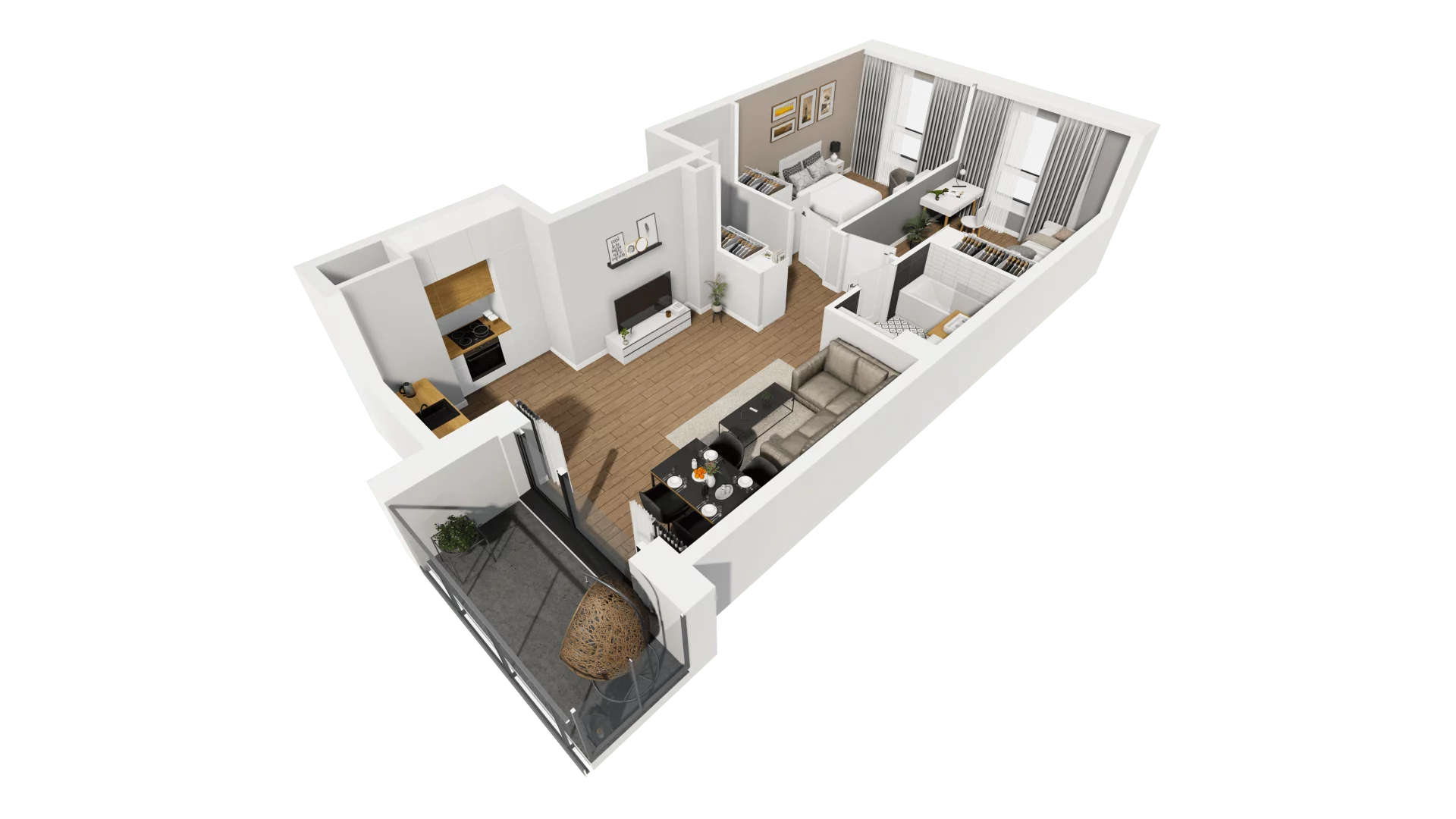 3 pokoje, mieszkanie 54,37 m², piętro 5, oferta nr E/54, Osiedle Warszawska, Gdańsk, Ujeścisko-Łostowice, Ujeścisko, ul. Warszawska