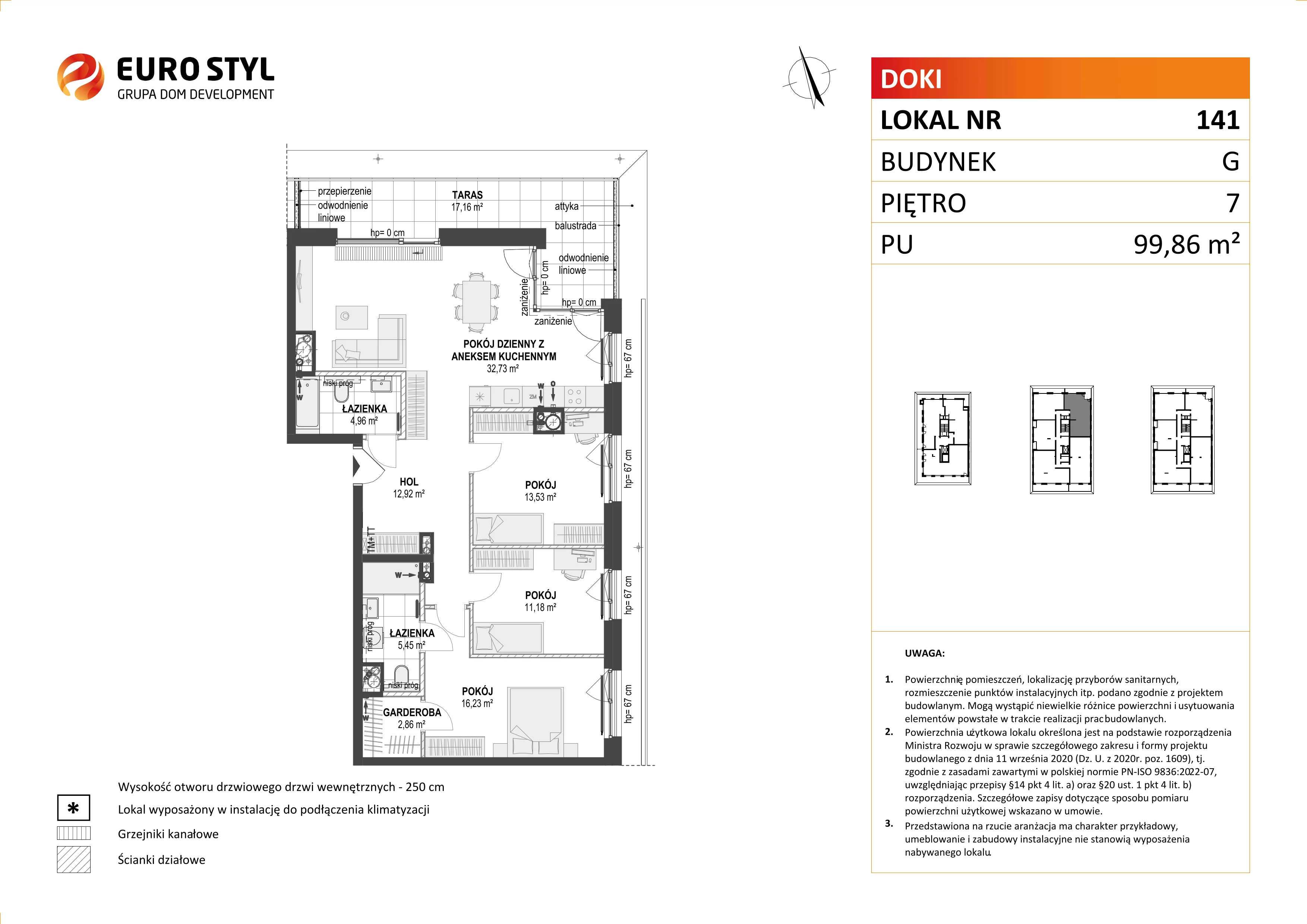 Mieszkanie 99,86 m², piętro 7, oferta nr G/141, DOKI Living - etap II, Gdańsk, Śródmieście, ul. Aleja Doki