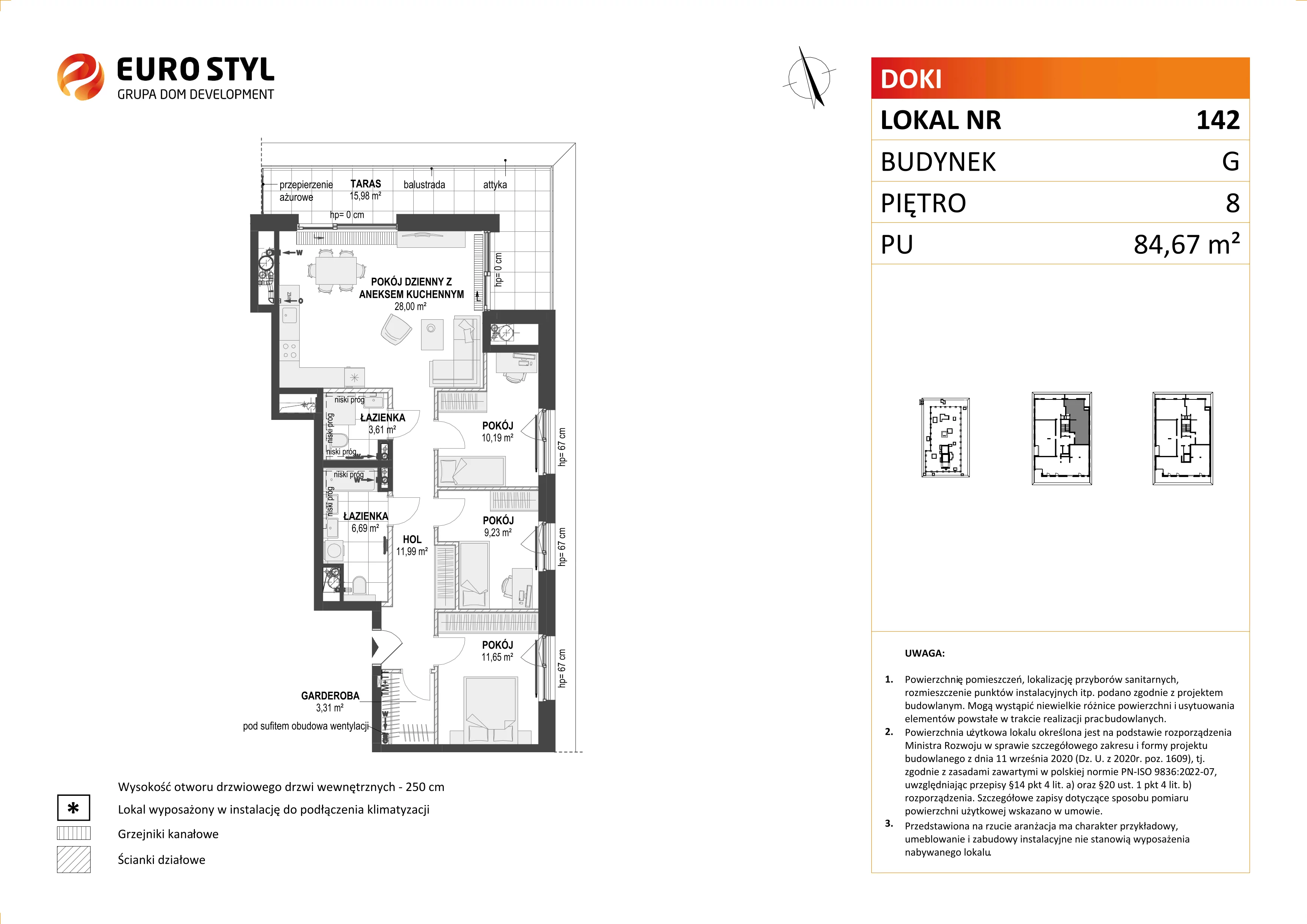 Mieszkanie 84,67 m², piętro 8, oferta nr G/142, DOKI Living - etap II, Gdańsk, Śródmieście, ul. Aleja Doki