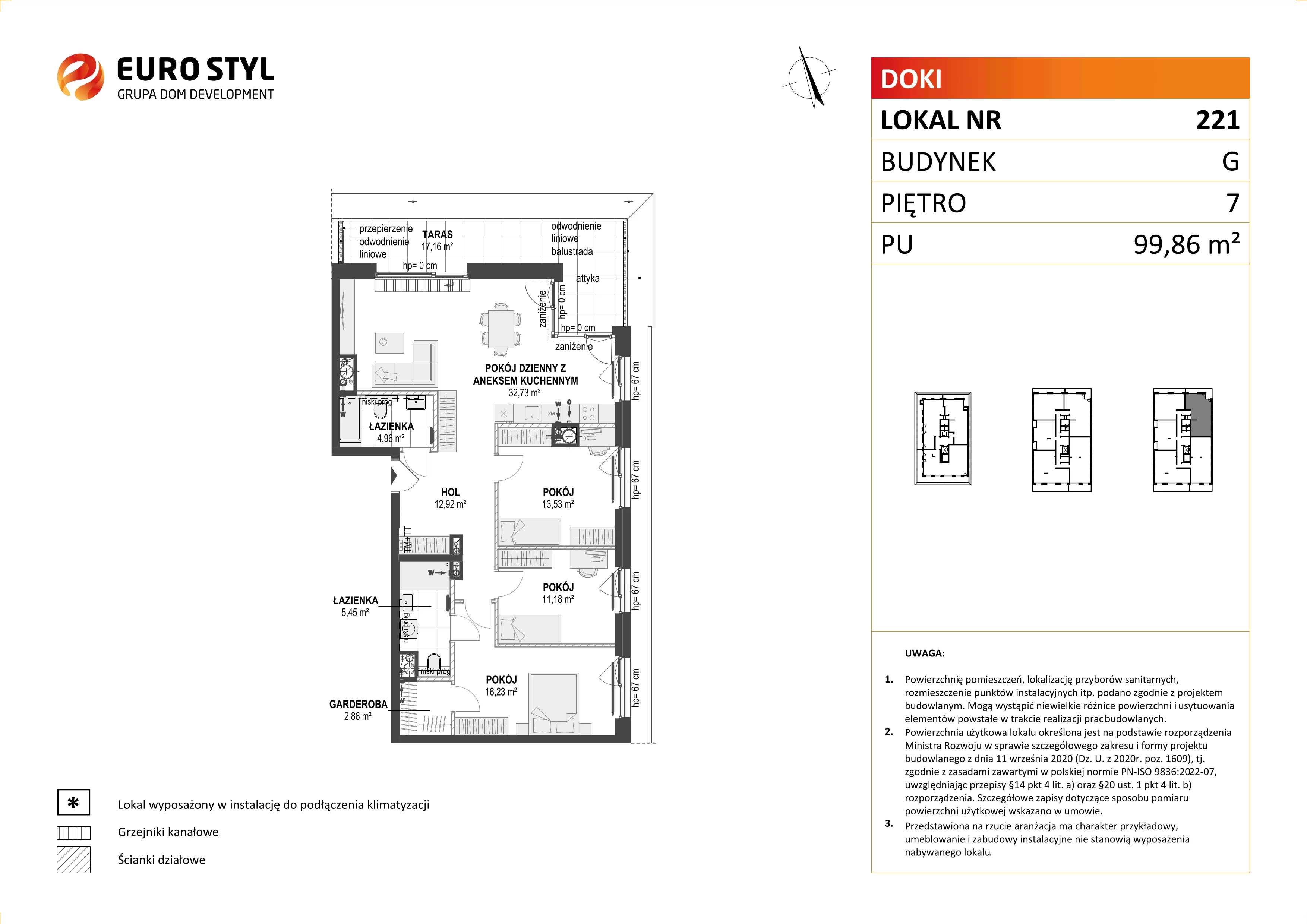 Mieszkanie 99,86 m², piętro 7, oferta nr G/221, DOKI Living - etap II, Gdańsk, Śródmieście, ul. Aleja Doki