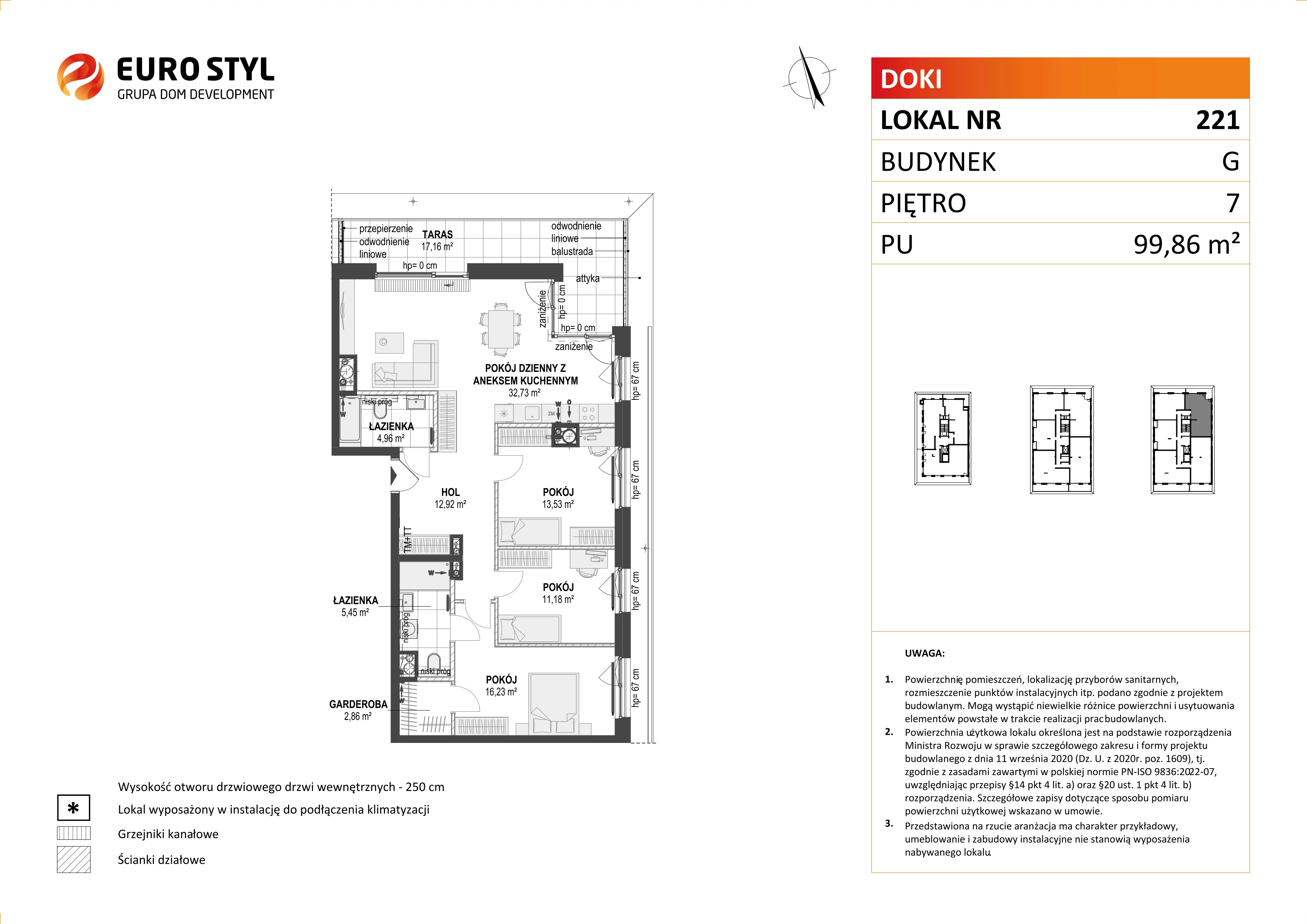 Mieszkanie 99,86 m², piętro 7, oferta nr G/221, DOKI Living - etap II, Gdańsk, Śródmieście, ul. Aleja Doki