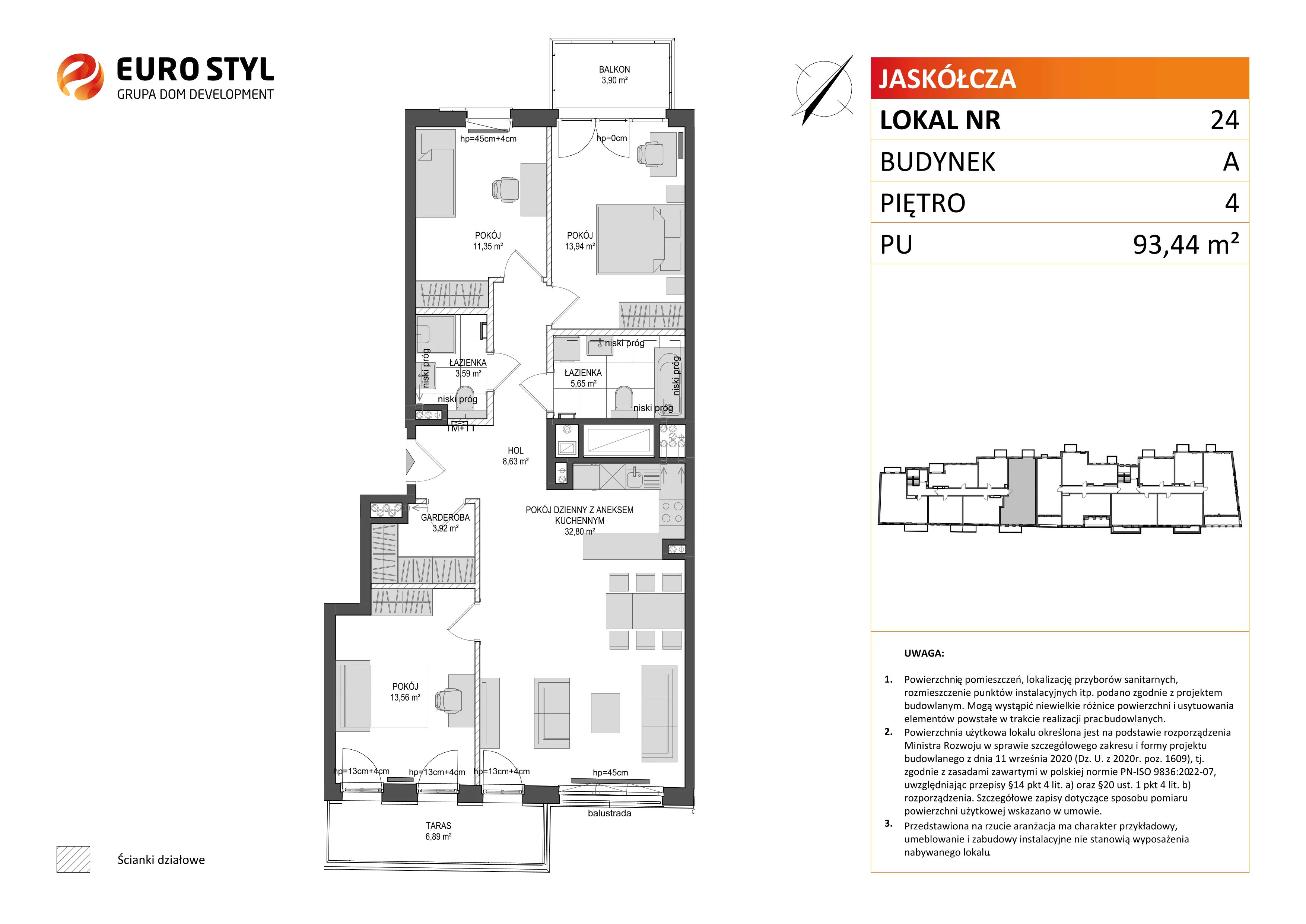 Mieszkanie 93,44 m², piętro 4, oferta nr A/24, Jaskółcza, Gdańsk, Śródmieście, Dolne Miasto, ul. Jaskółcza