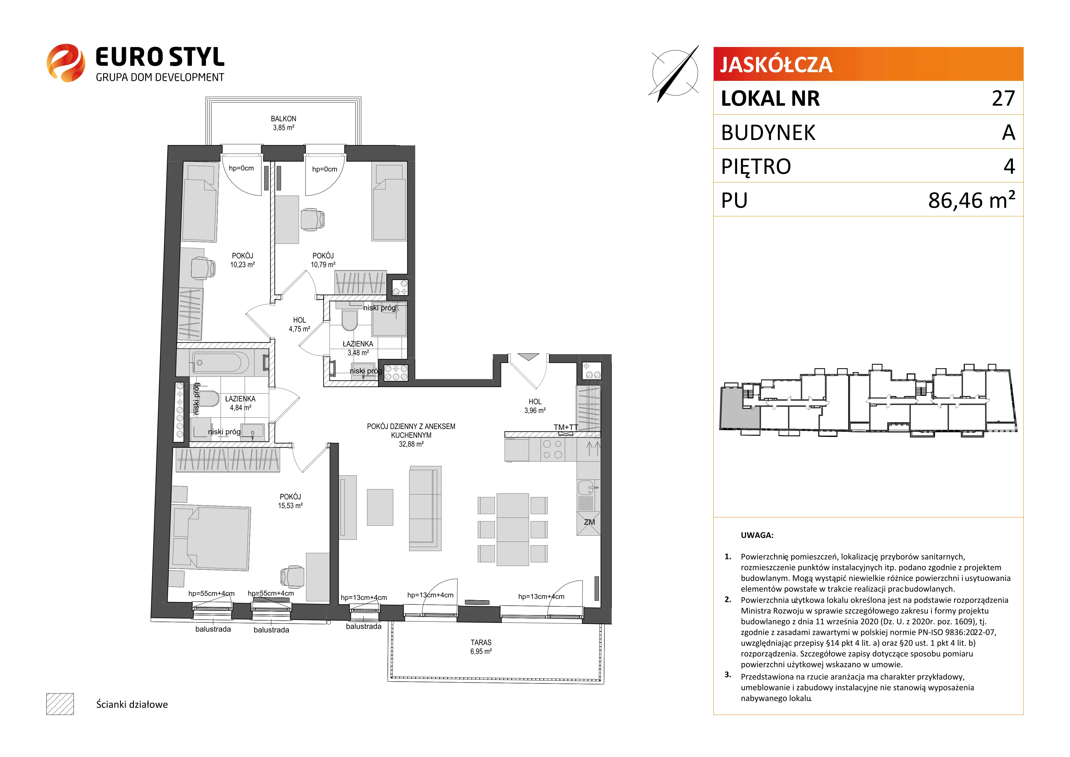 Mieszkanie 86,46 m², piętro 4, oferta nr A/27, Jaskółcza, Gdańsk, Śródmieście, Dolne Miasto, ul. Jaskółcza