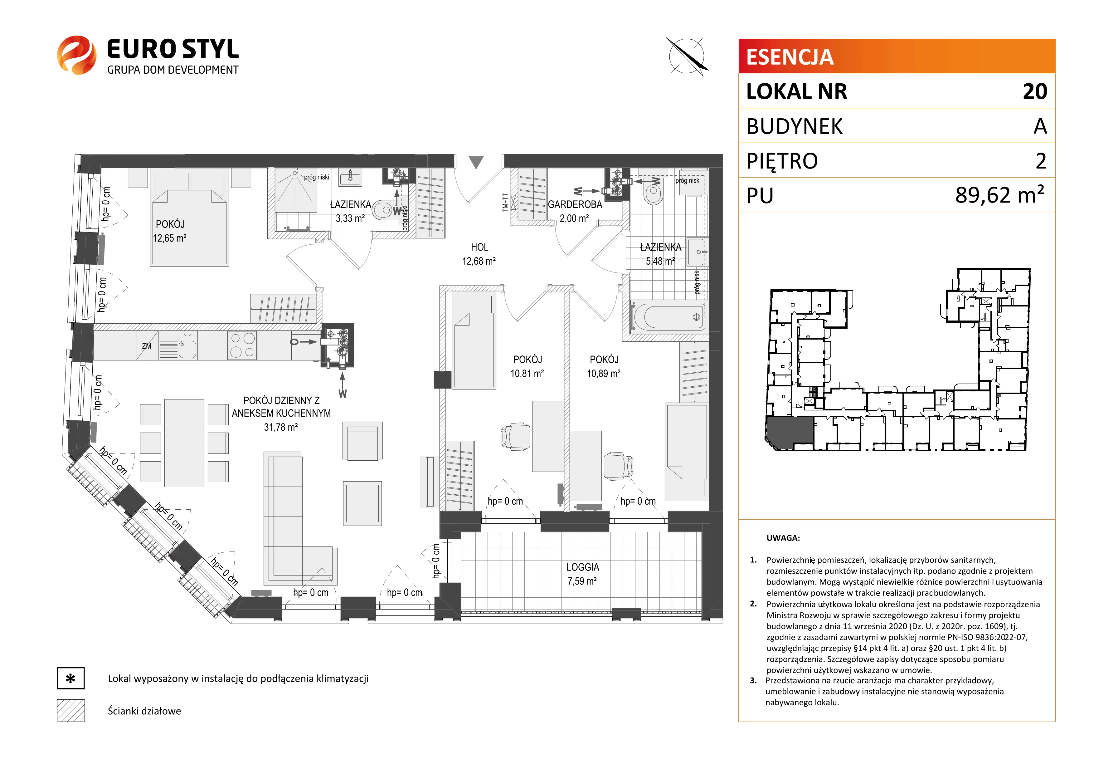 4 pokoje, mieszkanie 89,62 m², piętro 2, oferta nr A/20, Esencja, Gdańsk, Śródmieście, Dolne Miasto, ul. Kamienna Grobla / Jałmużnicza