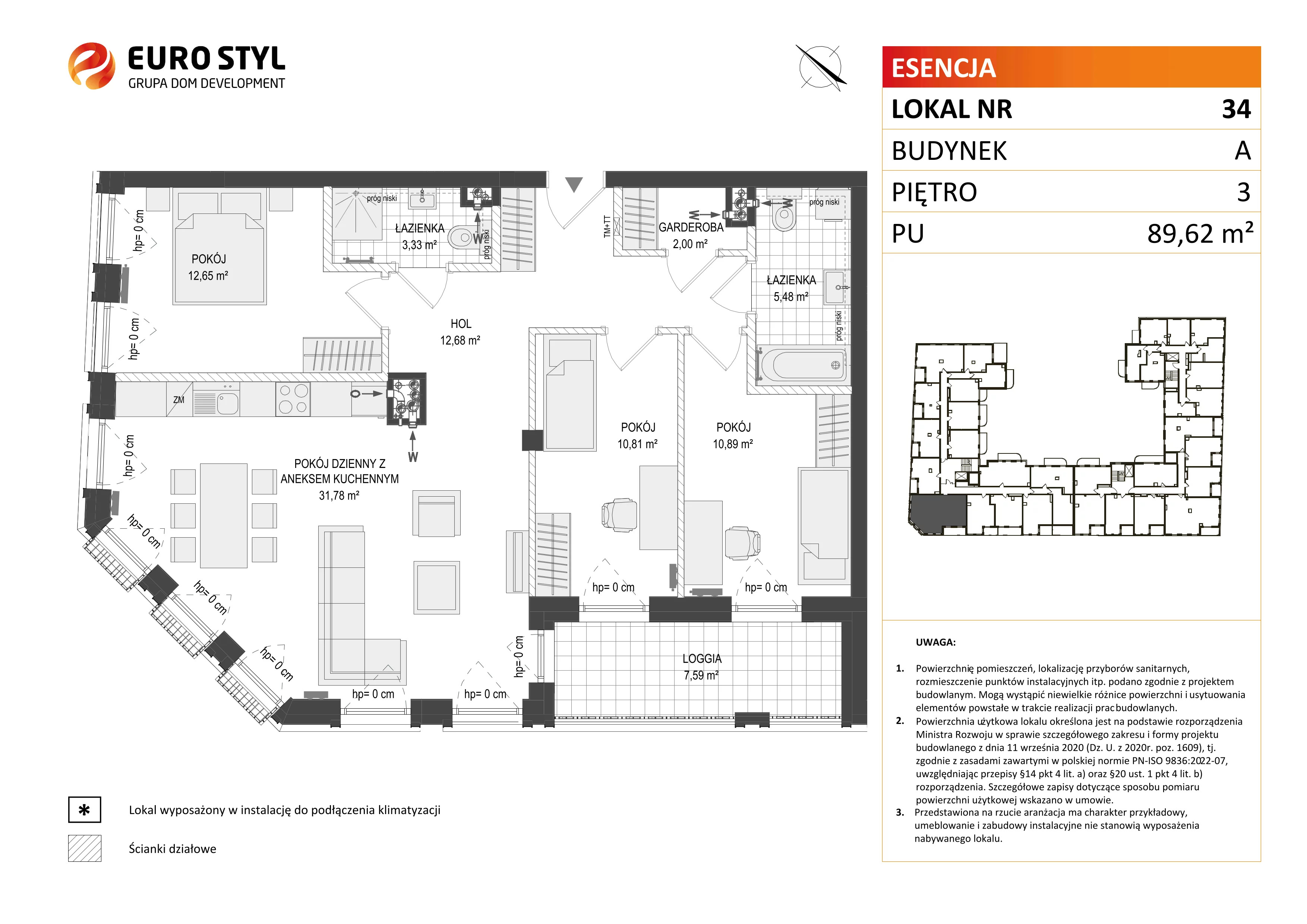 4 pokoje, mieszkanie 89,62 m², piętro 3, oferta nr A/34, Esencja, Gdańsk, Śródmieście, Dolne Miasto, ul. Kamienna Grobla / Jałmużnicza