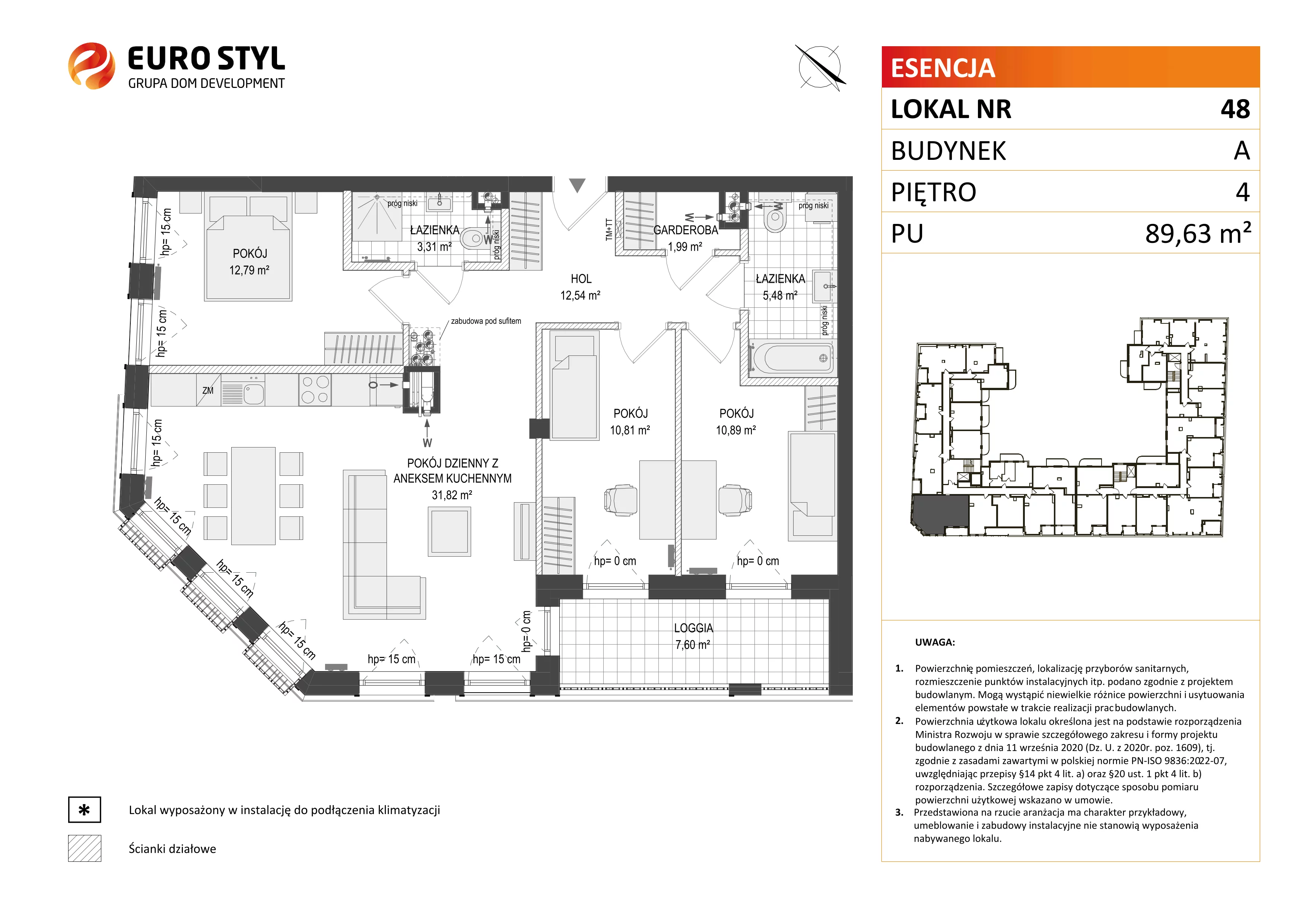 4 pokoje, mieszkanie 89,63 m², piętro 4, oferta nr A/48, Esencja, Gdańsk, Śródmieście, Dolne Miasto, ul. Kamienna Grobla / Jałmużnicza