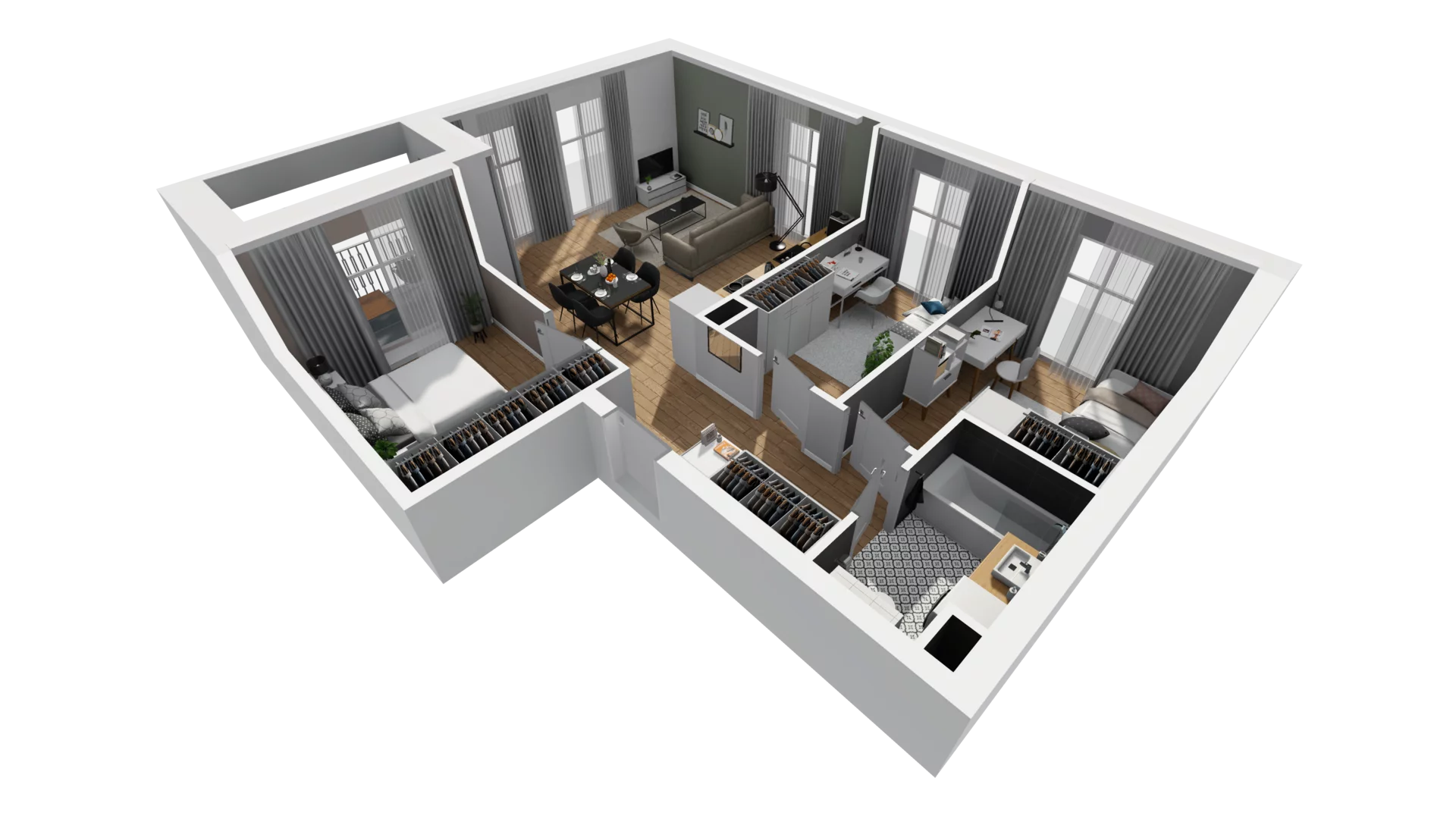4 pokoje, mieszkanie 65,49 m², piętro 1, oferta nr A/10, Esencja, Gdańsk, Śródmieście, Dolne Miasto, ul. Kamienna Grobla / Jałmużnicza