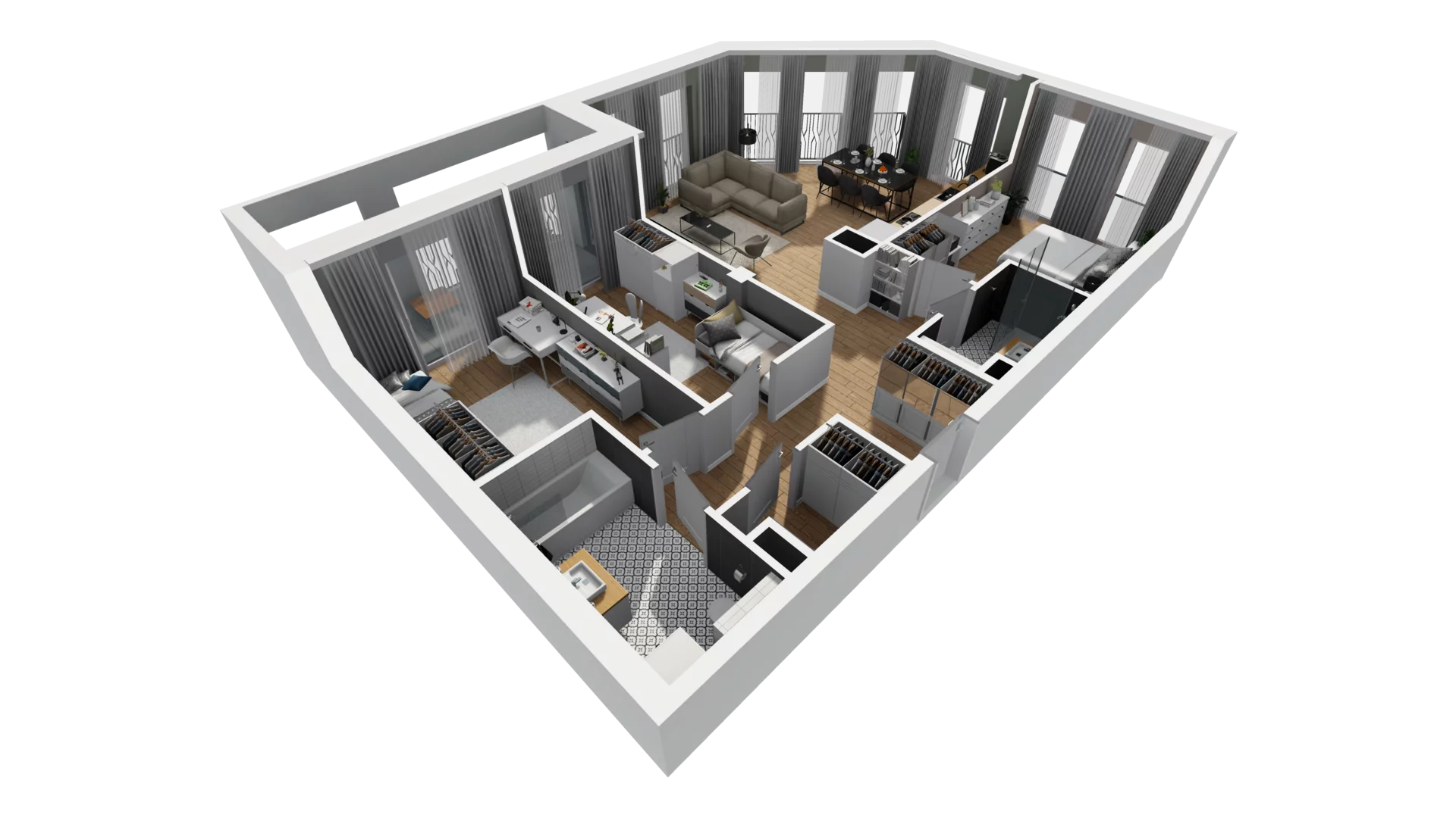 4 pokoje, mieszkanie 89,62 m², piętro 3, oferta nr A/34, Esencja, Gdańsk, Śródmieście, Dolne Miasto, ul. Kamienna Grobla / Jałmużnicza