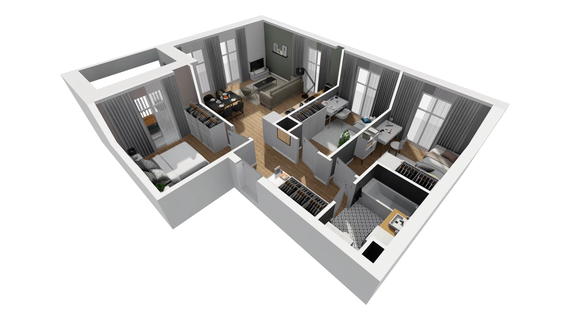 4 pokoje, mieszkanie 63,30 m², piętro 3, oferta nr A/38, Esencja, Gdańsk, Śródmieście, Dolne Miasto, ul. Kamienna Grobla / Jałmużnicza