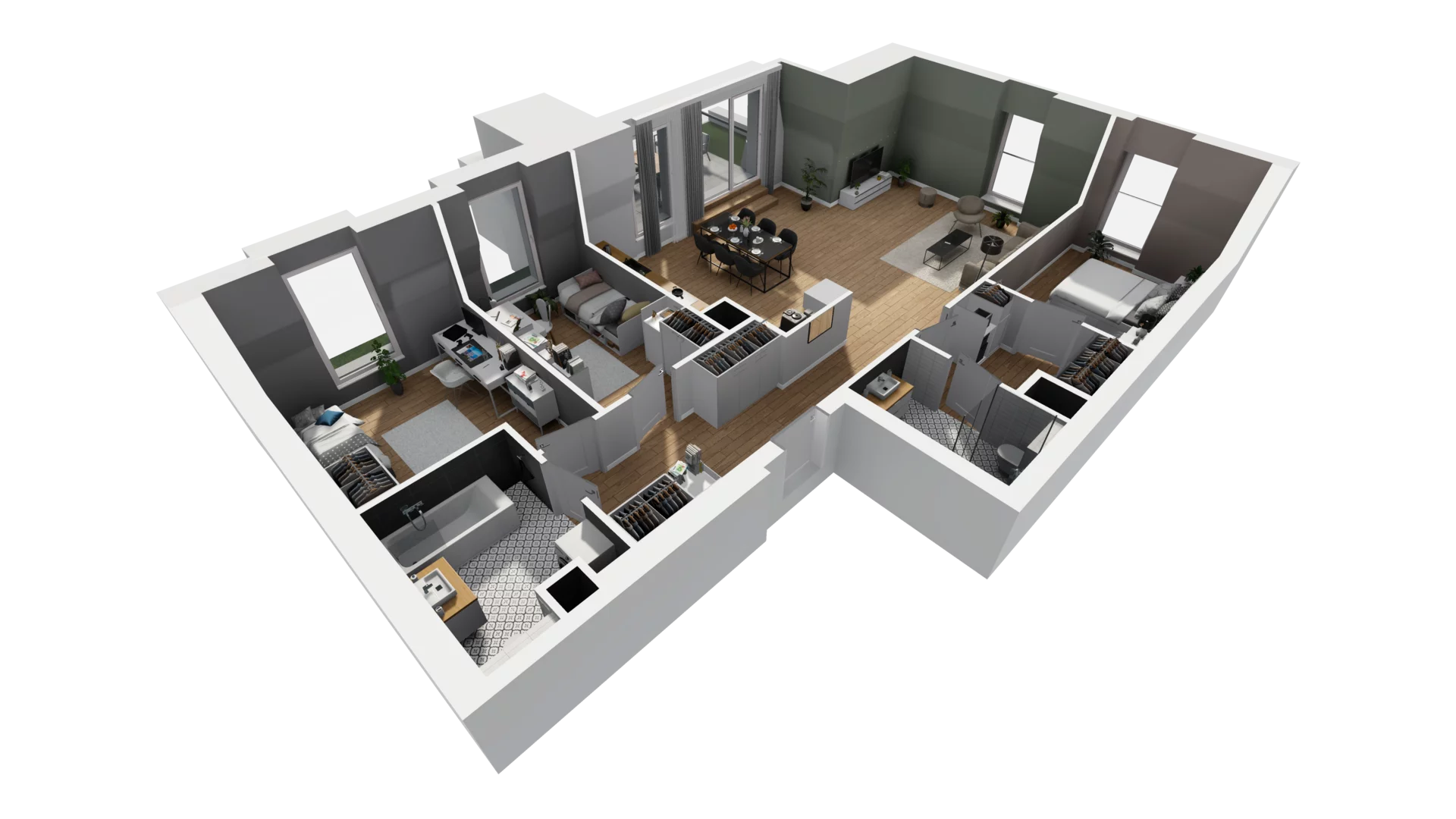 4 pokoje, mieszkanie 108,58 m², piętro 5, oferta nr A/56, Esencja, Gdańsk, Śródmieście, Dolne Miasto, ul. Kamienna Grobla / Jałmużnicza