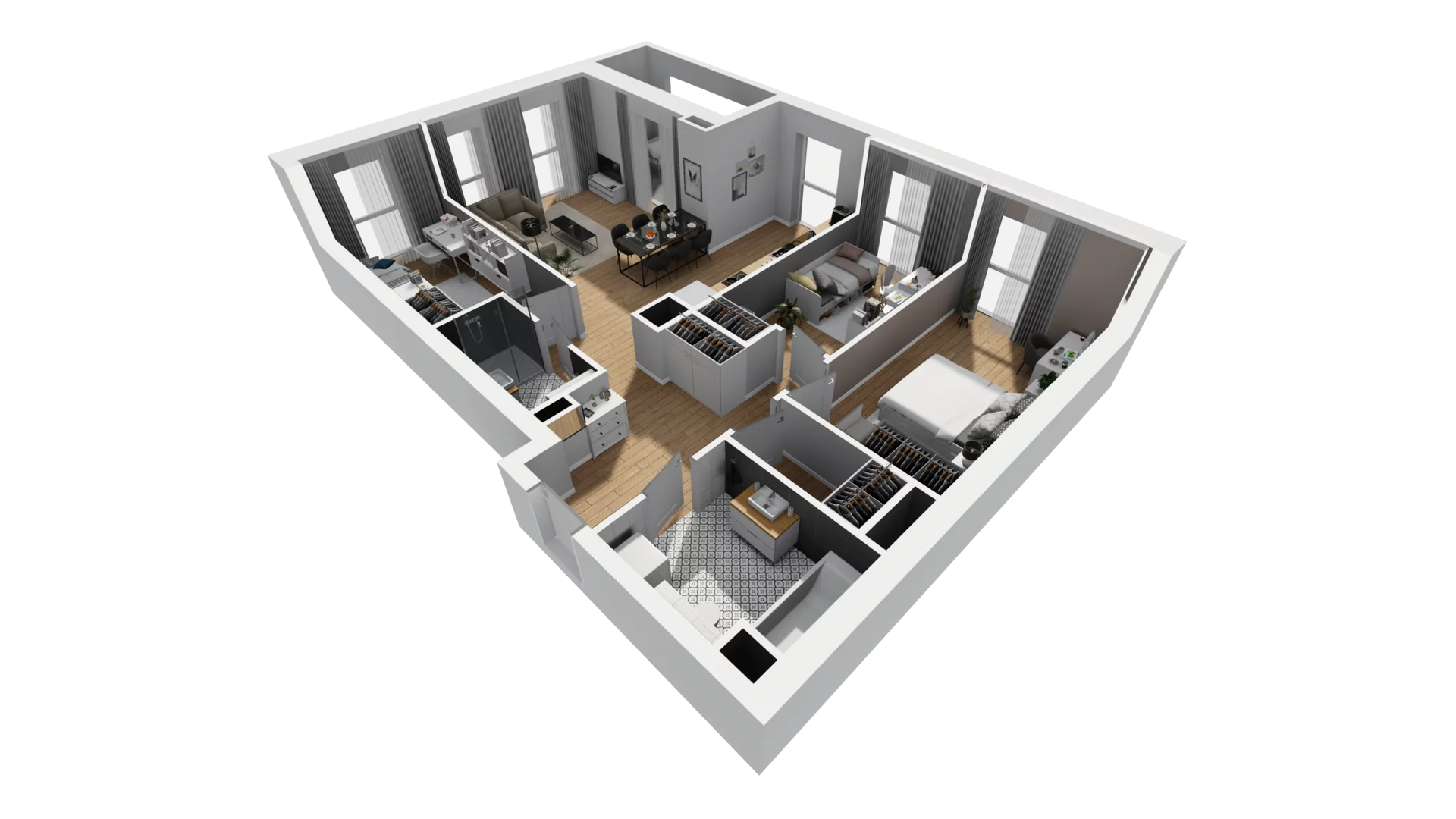 4 pokoje, mieszkanie 85,85 m², piętro 3, oferta nr A/88, Esencja, Gdańsk, Śródmieście, Dolne Miasto, ul. Kamienna Grobla / Jałmużnicza