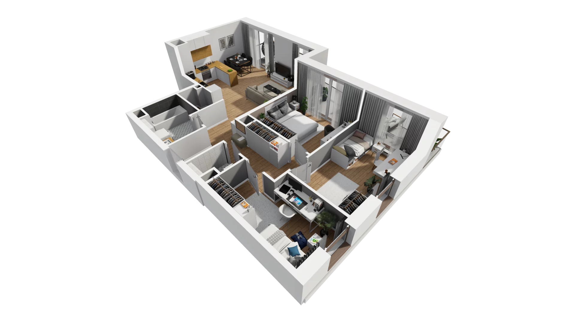 4 pokoje, mieszkanie 82,65 m², piętro 6, oferta nr E/71, Osiedle Synteza bud. E, F, Gdańsk, Piecki-Migowo, Morena, ul. Lema