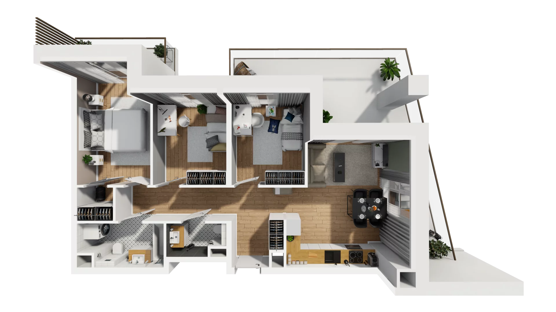 4 pokoje, mieszkanie 65,38 m², piętro 5, oferta nr F/61, Osiedle Synteza bud. E, F, Gdańsk, Piecki-Migowo, Morena, ul. Lema
