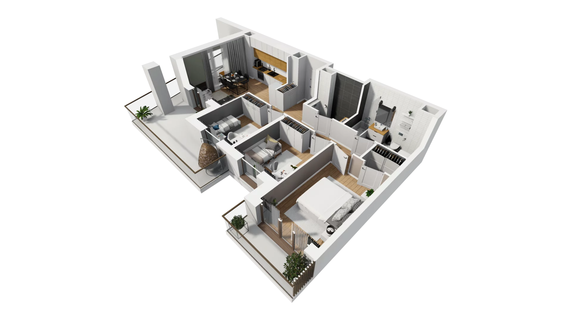 4 pokoje, mieszkanie 65,38 m², piętro 5, oferta nr F/61, Osiedle Synteza bud. E, F, Gdańsk, Piecki-Migowo, Morena, ul. Lema