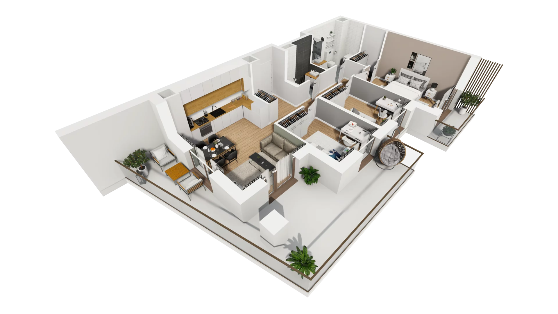 4 pokoje, mieszkanie 65,38 m², piętro 5, oferta nr F/61, Osiedle Synteza bud. E, F, Gdańsk, Piecki-Migowo, Morena, ul. Lema