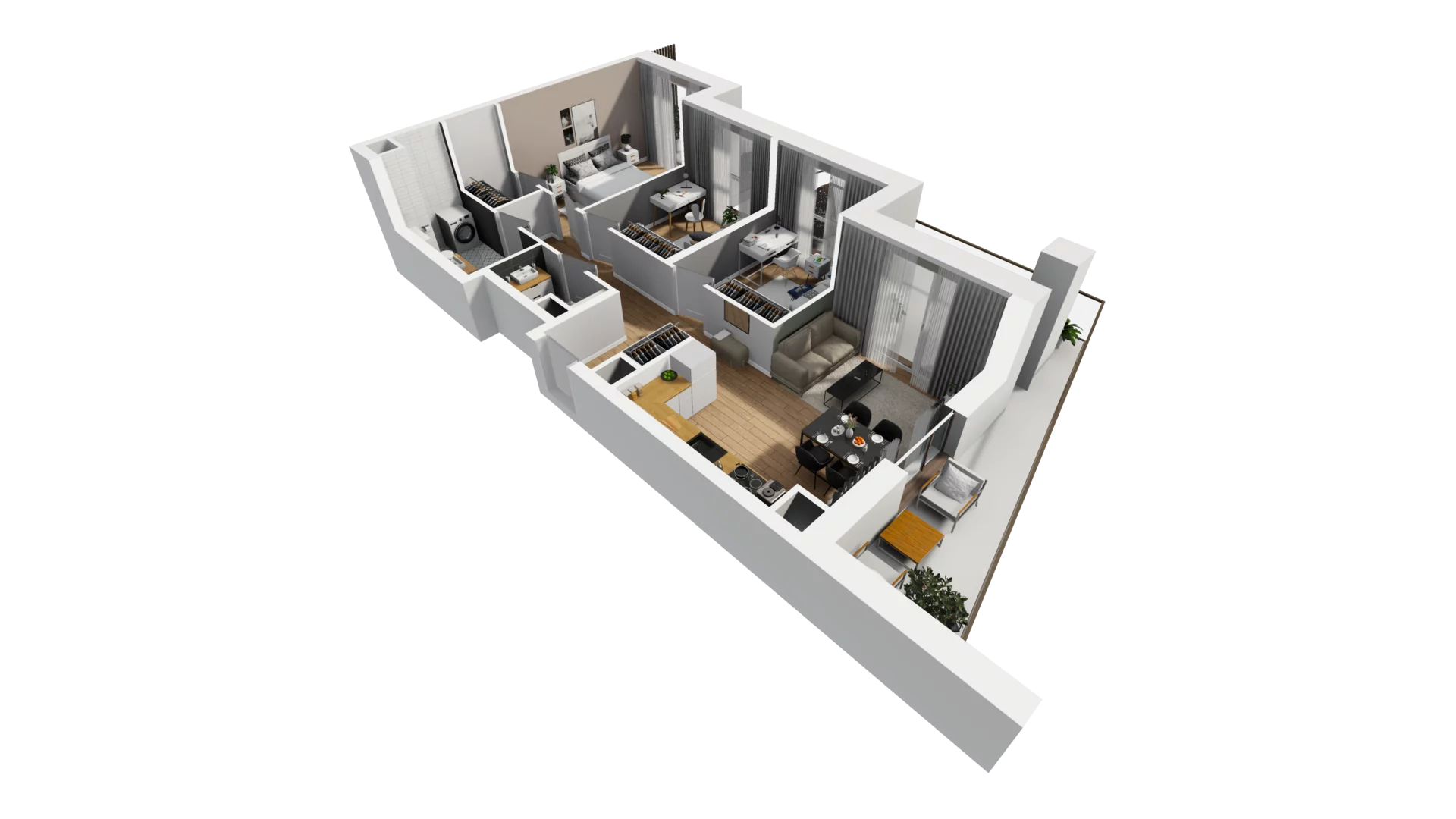 4 pokoje, mieszkanie 65,38 m², piętro 5, oferta nr F/61, Osiedle Synteza bud. E, F, Gdańsk, Piecki-Migowo, Morena, ul. Lema