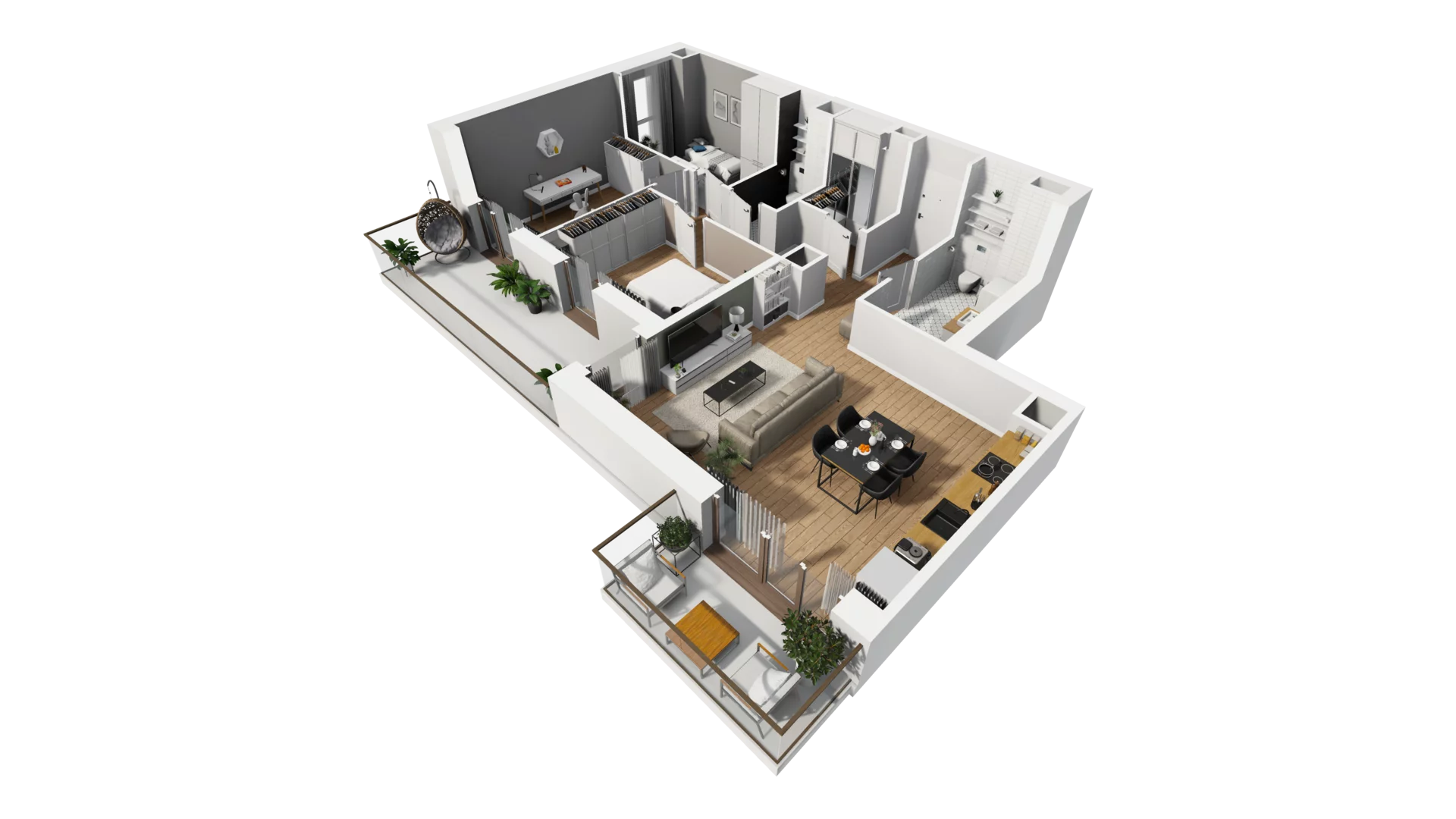 4 pokoje, mieszkanie 78,84 m², piętro 6, oferta nr F/65, Osiedle Synteza bud. E, F, Gdańsk, Piecki-Migowo, Morena, ul. Lema