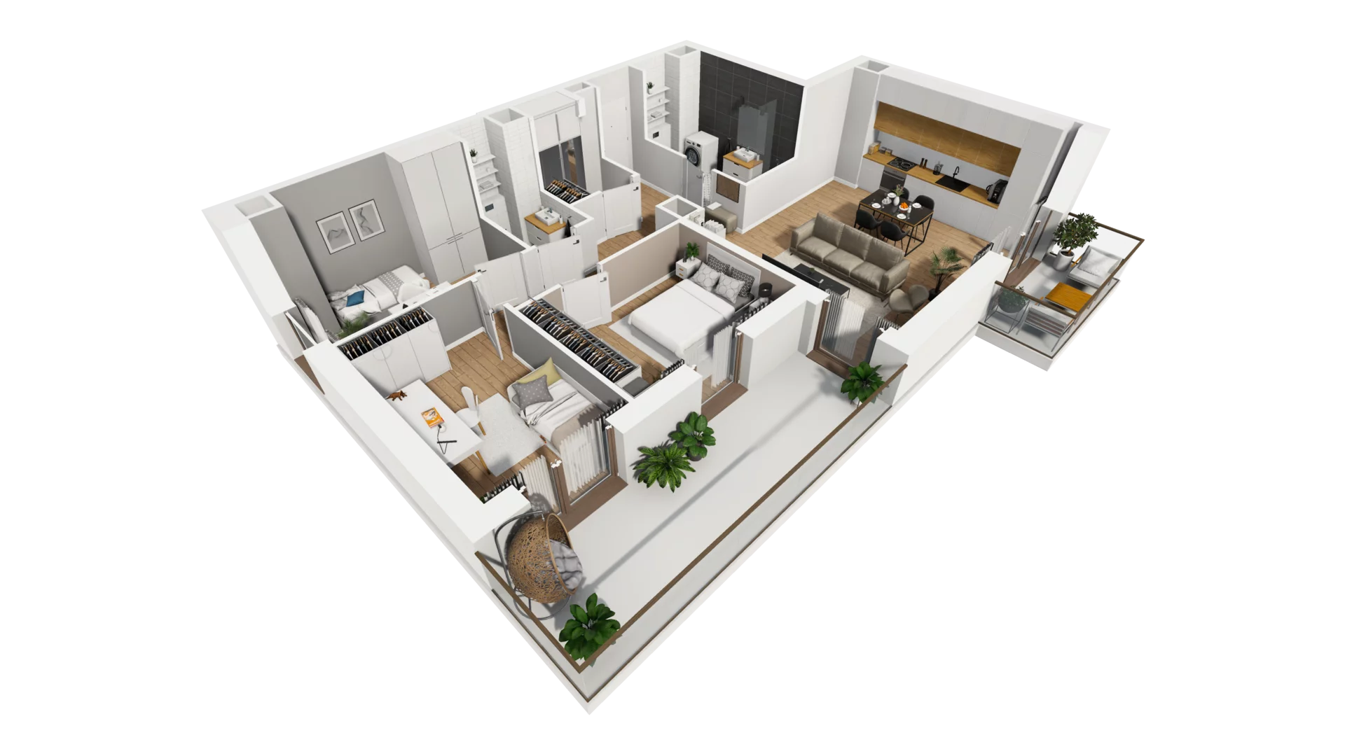 4 pokoje, mieszkanie 78,84 m², piętro 6, oferta nr F/65, Osiedle Synteza bud. E, F, Gdańsk, Piecki-Migowo, Morena, ul. Lema