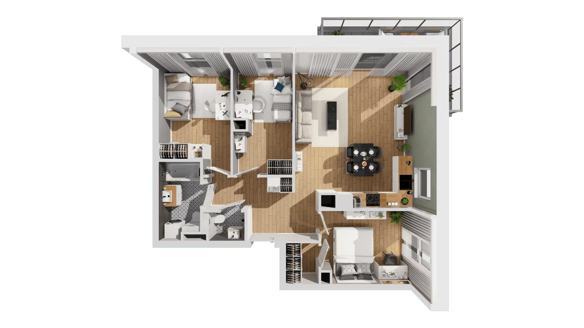 4 pokoje, mieszkanie 75,55 m², piętro 3, oferta nr C10/29, Konstelacja - etap III, Gdynia, Pogórze, ul. Paderewskiego