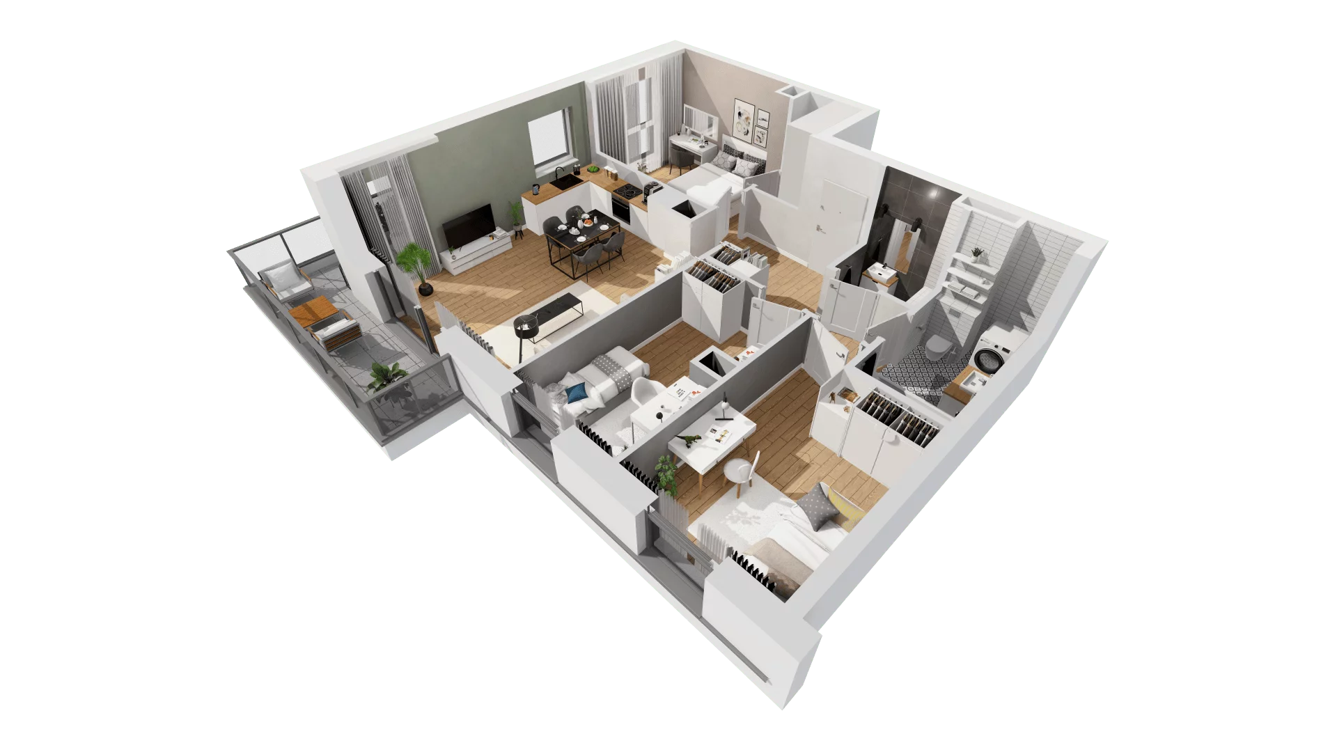 4 pokoje, mieszkanie 75,55 m², piętro 3, oferta nr C10/29, Konstelacja - etap III, Gdynia, Pogórze, ul. Paderewskiego