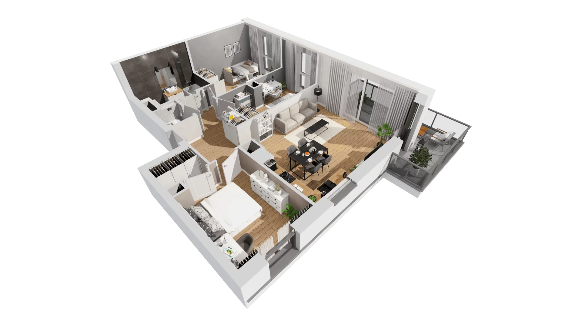 4 pokoje, mieszkanie 75,55 m², piętro 3, oferta nr C10/29, Konstelacja - etap III, Gdynia, Pogórze, ul. Paderewskiego